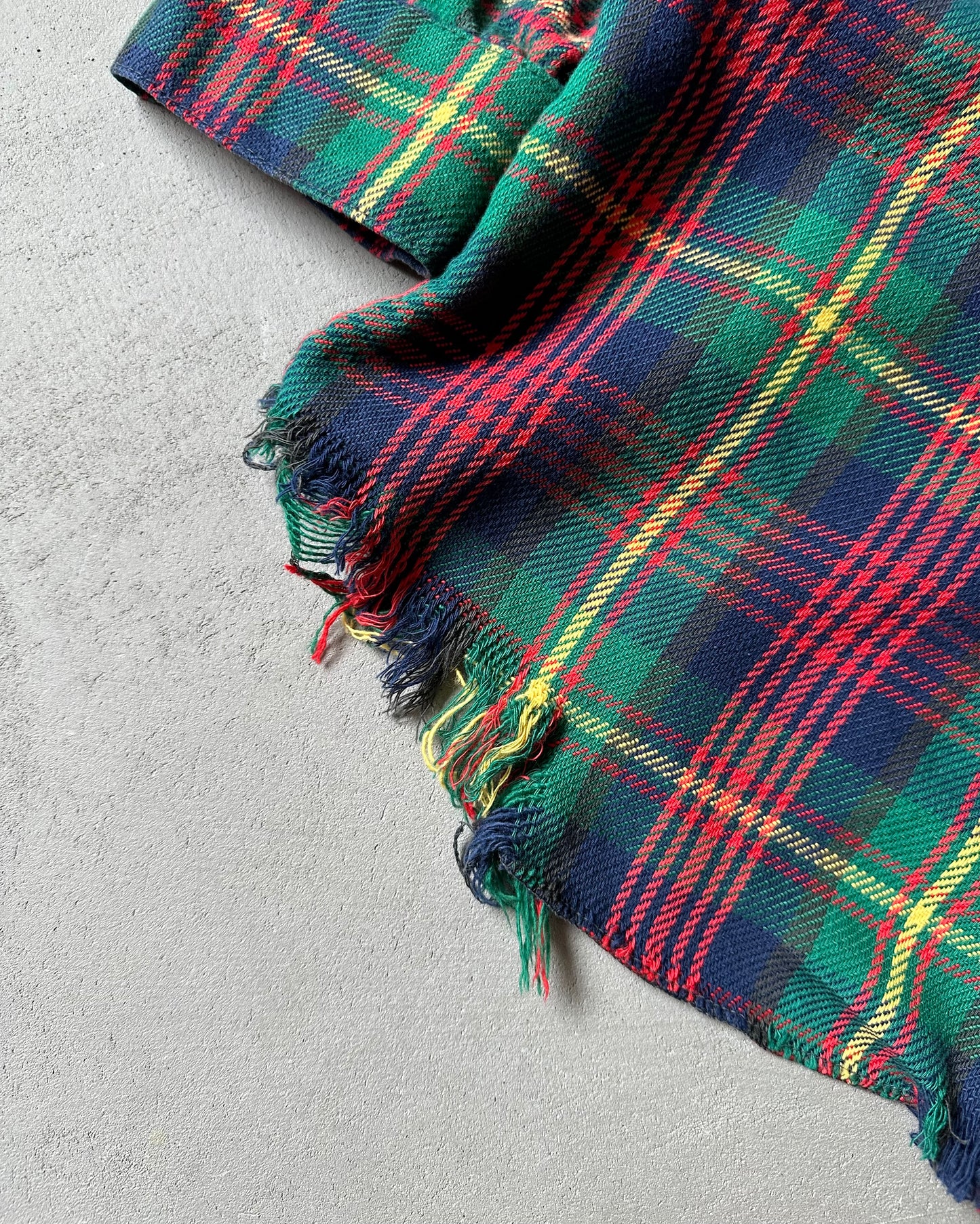 1980s - Distressed Green/Navy Frostproof Plaid Flannel - XL