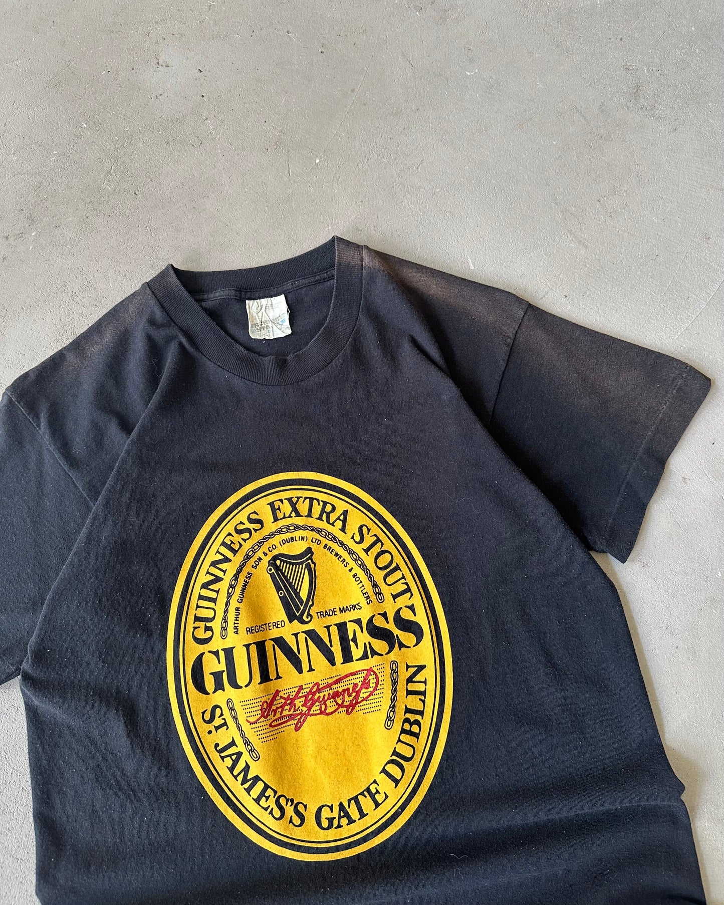 1980s - Black Guinness T-Shirt - S/M