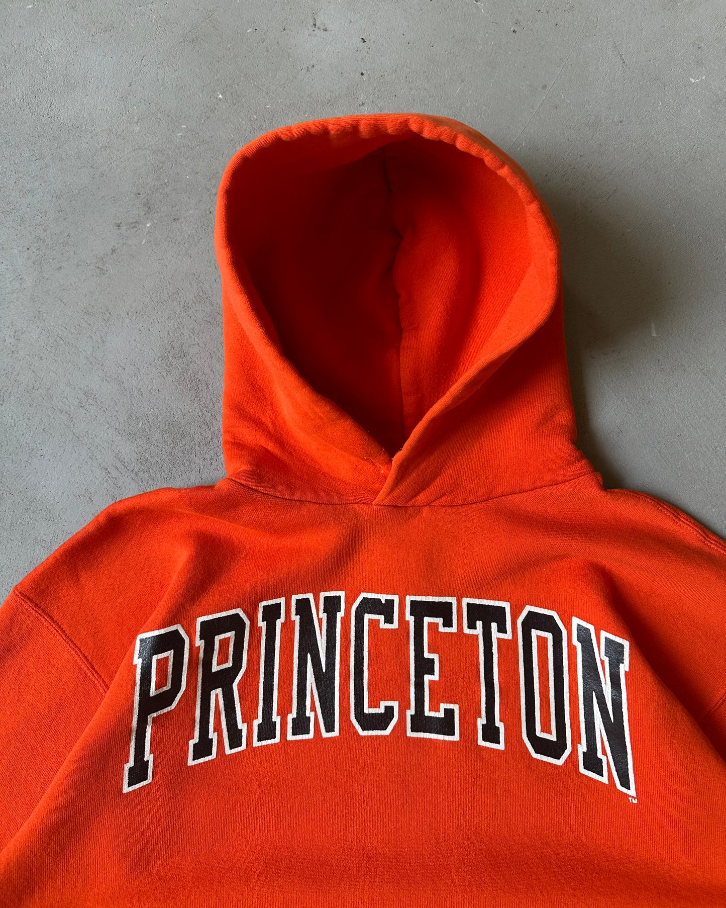 1990s - Orange Princeton Russel Hoodie - L