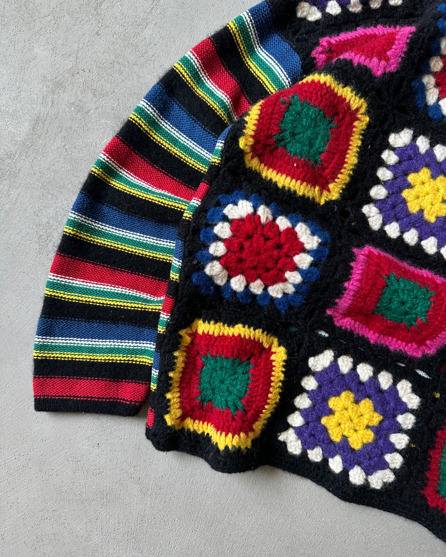 1990s - Distressed Multicolor Crochet Sweater - W(M)