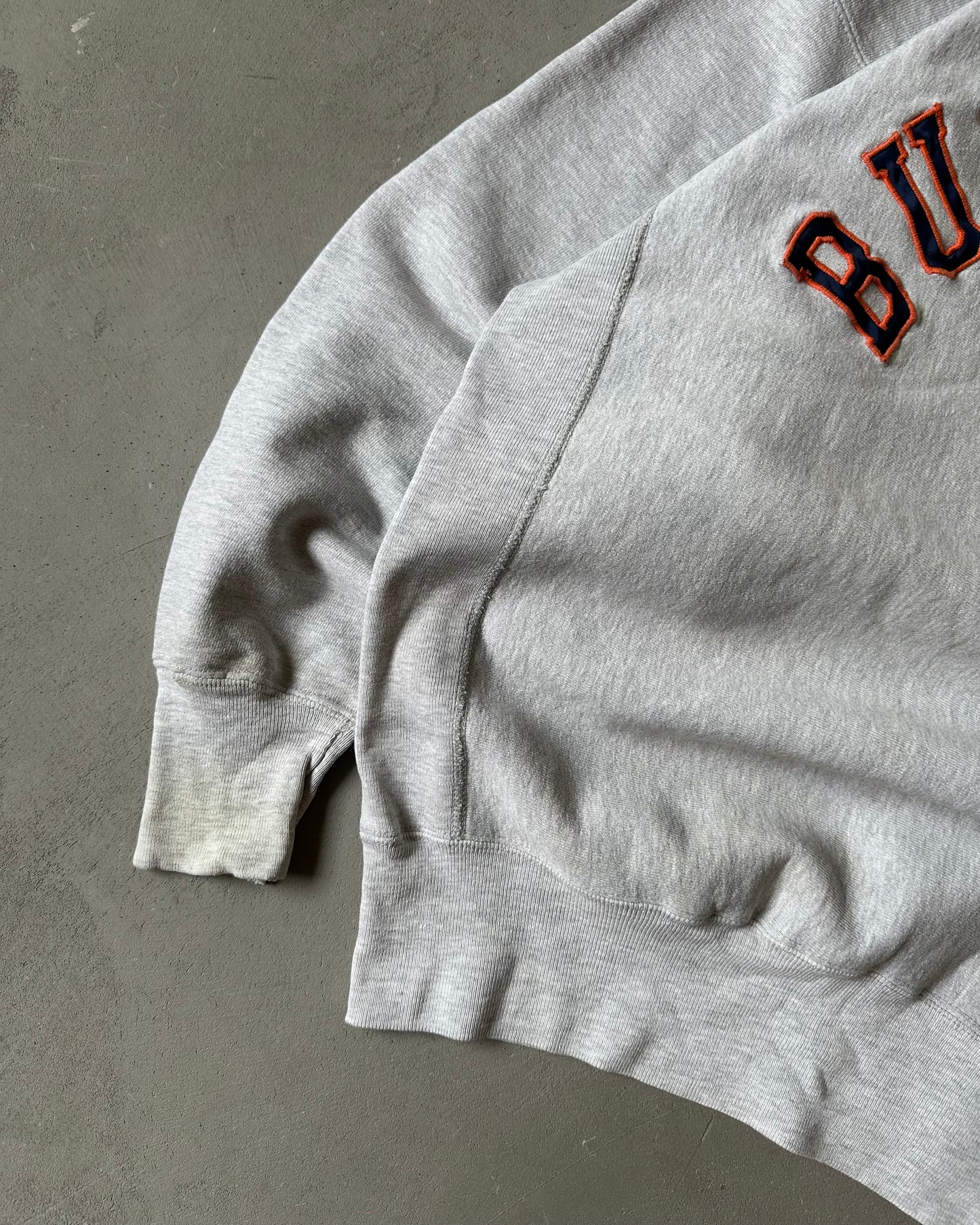 1990s - Distressed Ash Grey Bucknell Champion RW Crewneck - XL