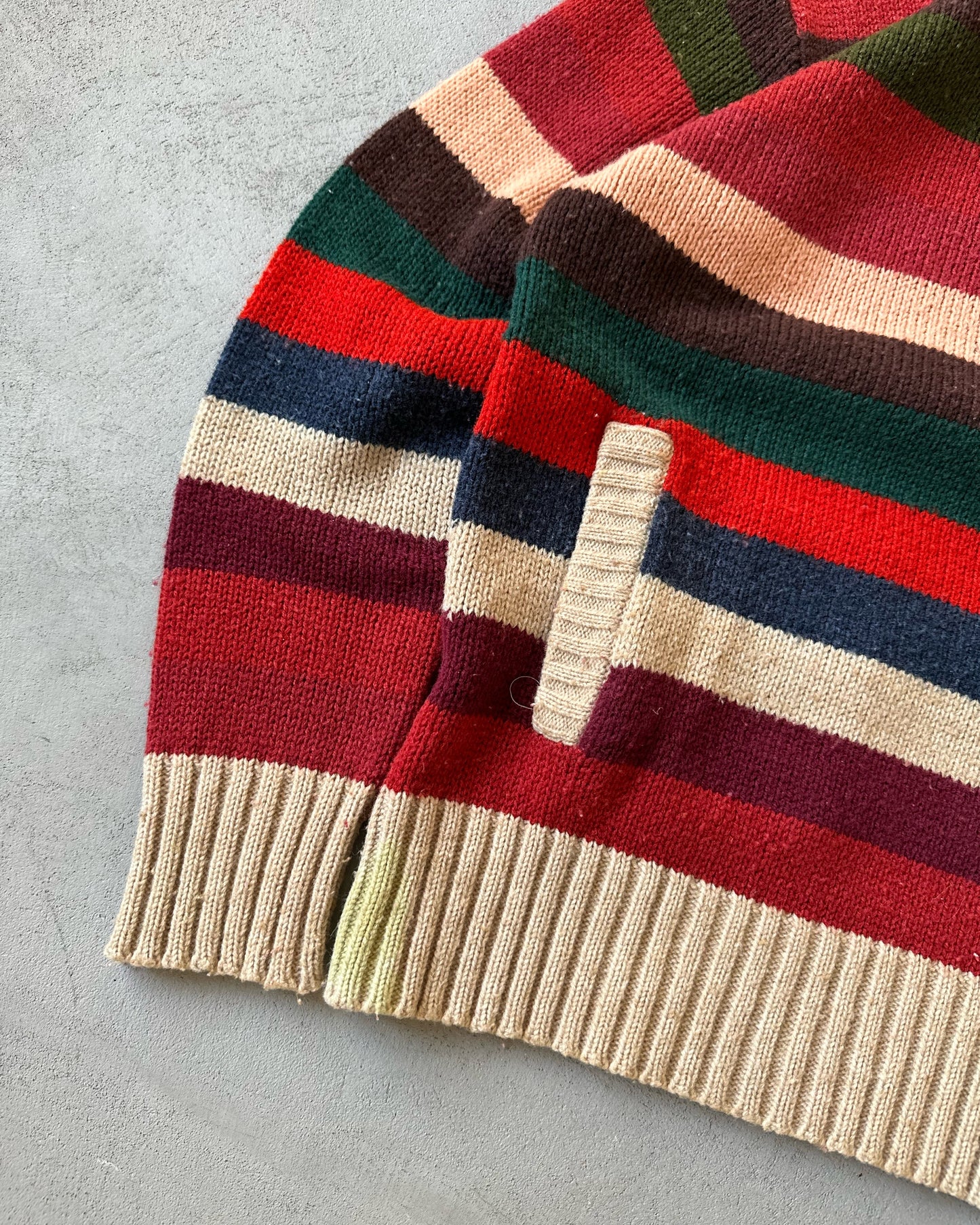 1970s - Multicolour Striped Hooded Sweater - XS