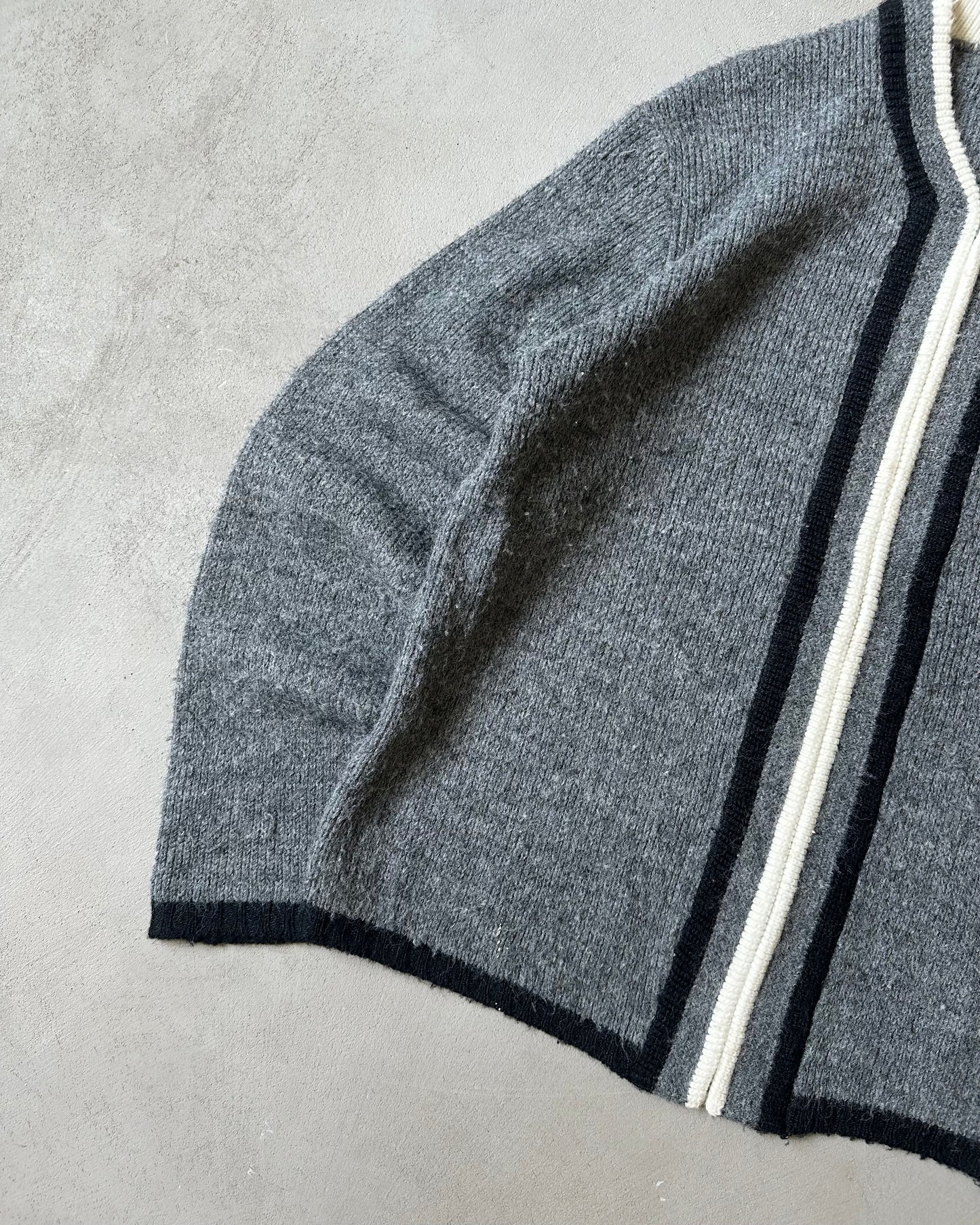 1970s - Gray Zip-up Cardigan - M
