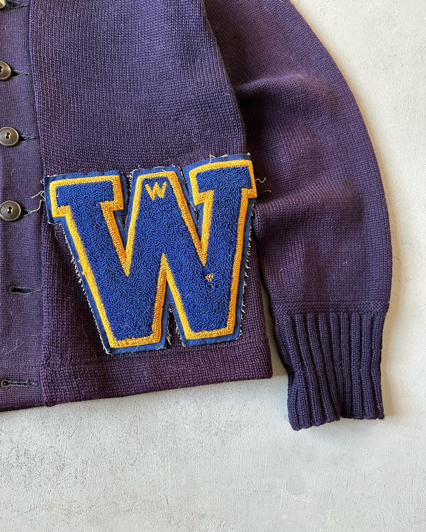 1970s - Purple Warren Letterman Cardigan - 38