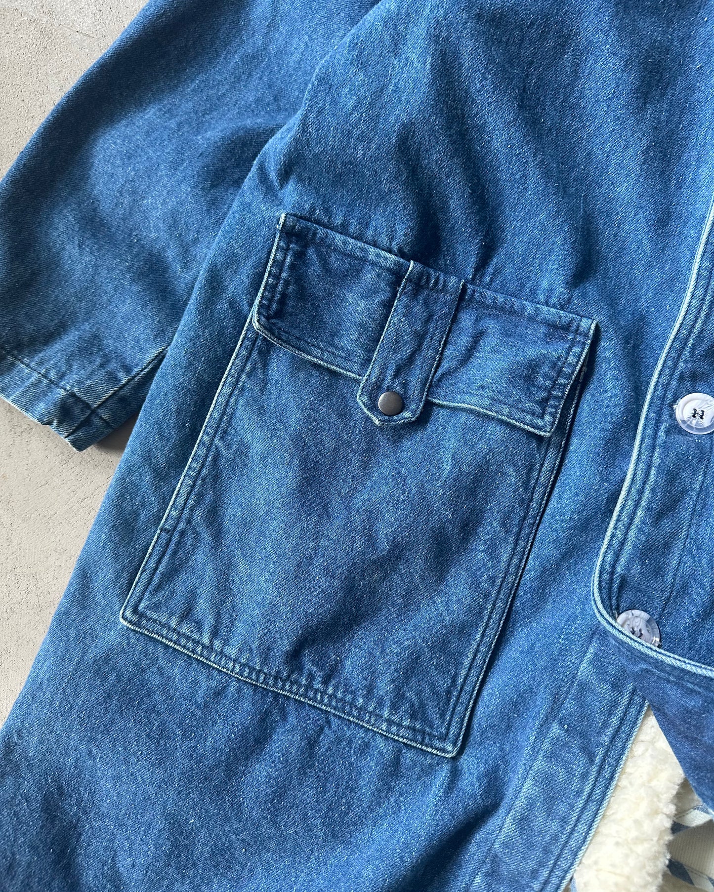 Années 90 - Manteau en Jean Bleu - S