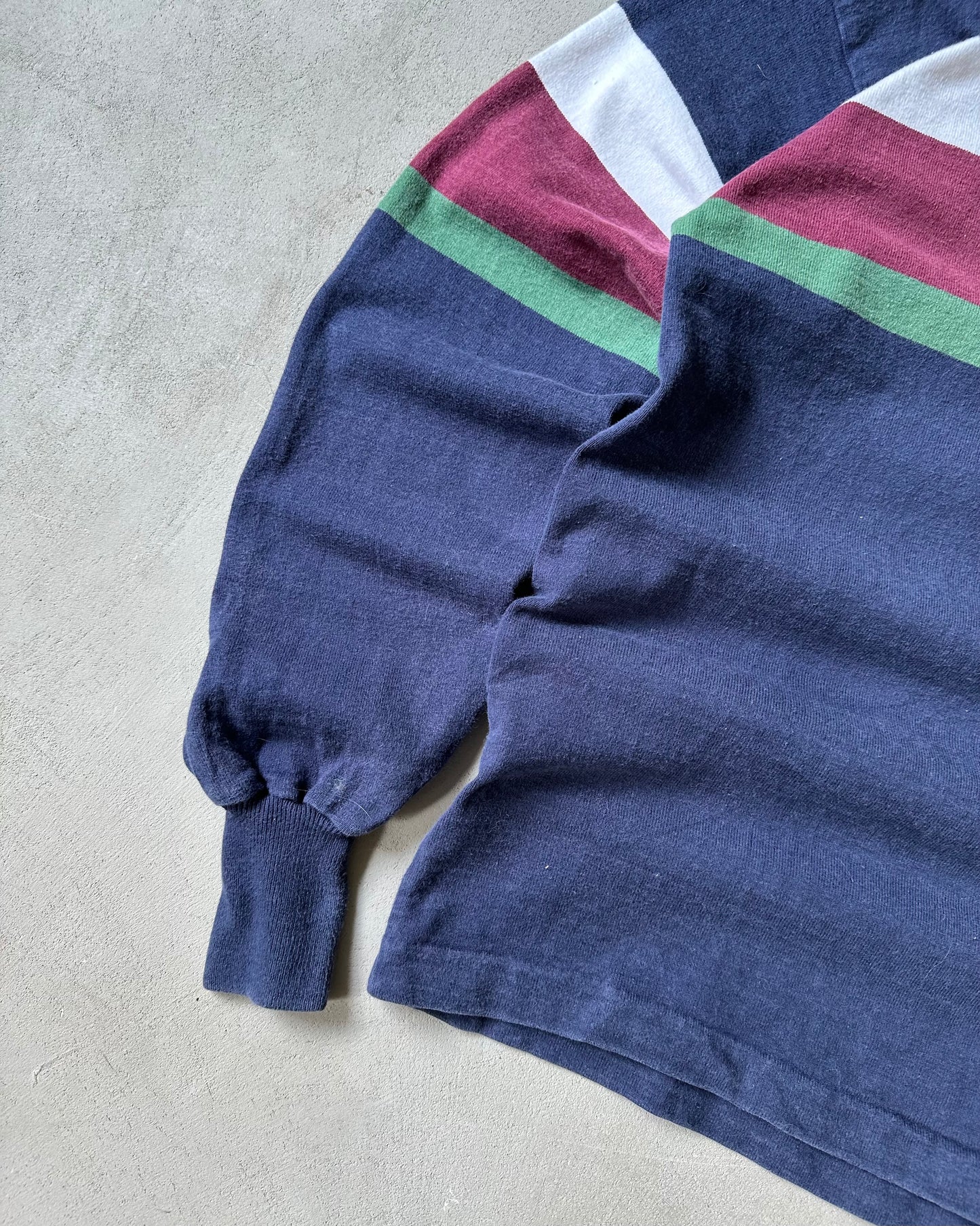 1990s - Navy/Burgundy L.L.Bean Rugby Shirt - L(Tall)