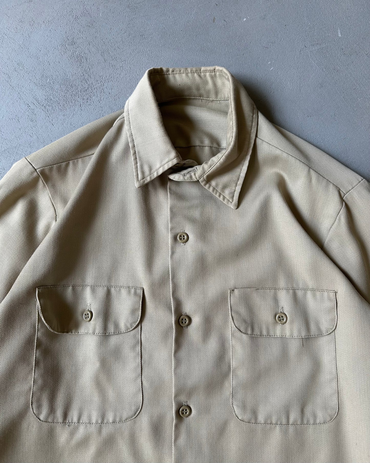 1970s - Tan Work Shirt - S/M