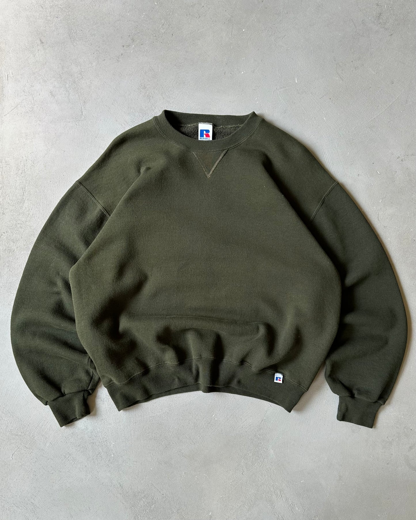1990s - Dark Green Russell Crewneck - L