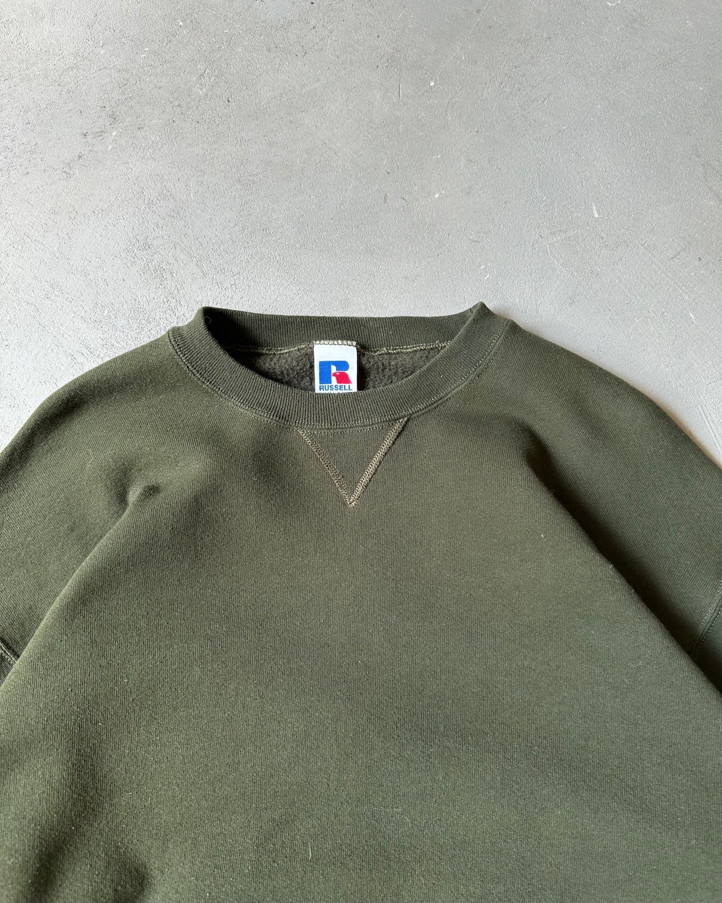 1990s - Dark Green Russell Crewneck - L