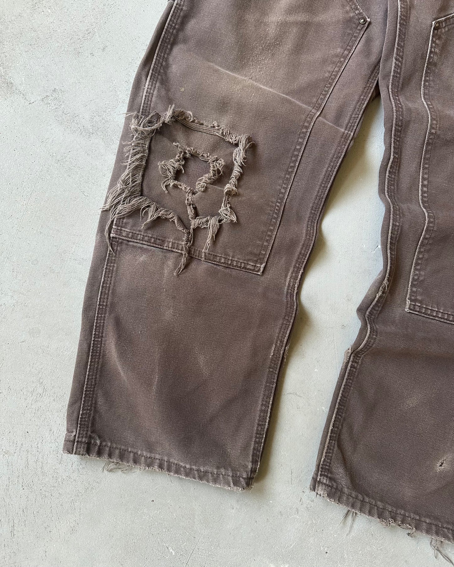 2000s - Distressed Brown Carhartt Double Knees - 32x29