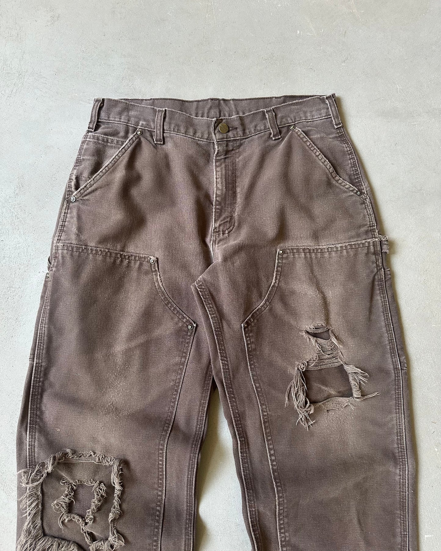 2000s - Distressed Brown Carhartt Double Knees - 32x29