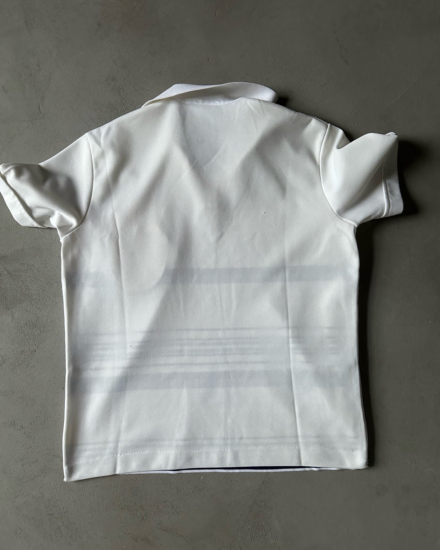 1970s - White/Navy Disco Polo - L