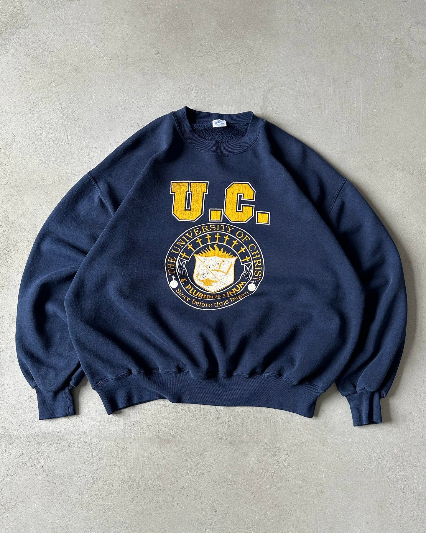1990s - Navy U.C. Crewneck - L