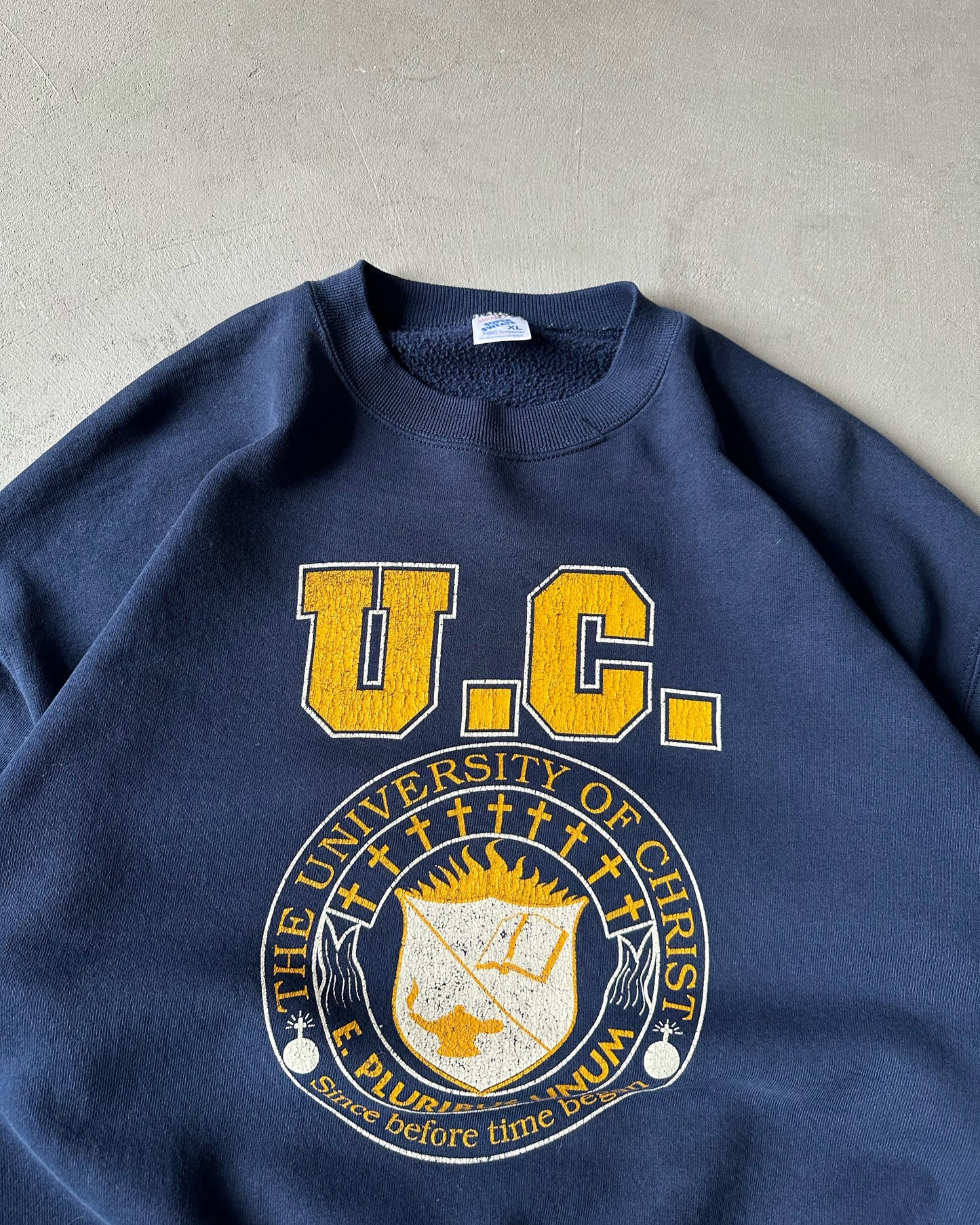 1990s - Navy U.C. Crewneck - L