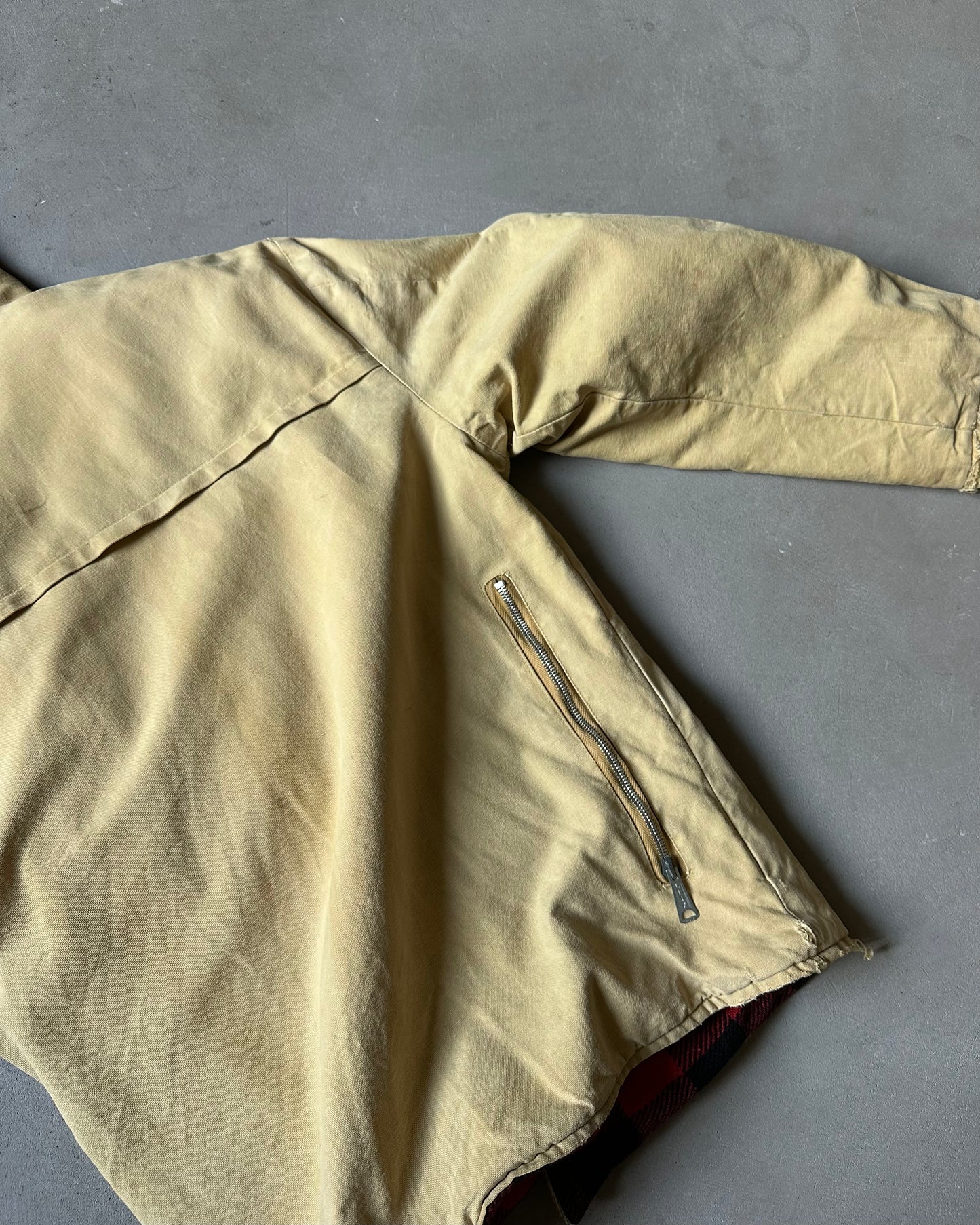 Années 70 - Veste de Chasse Réversible Beige Vieilli - S/M