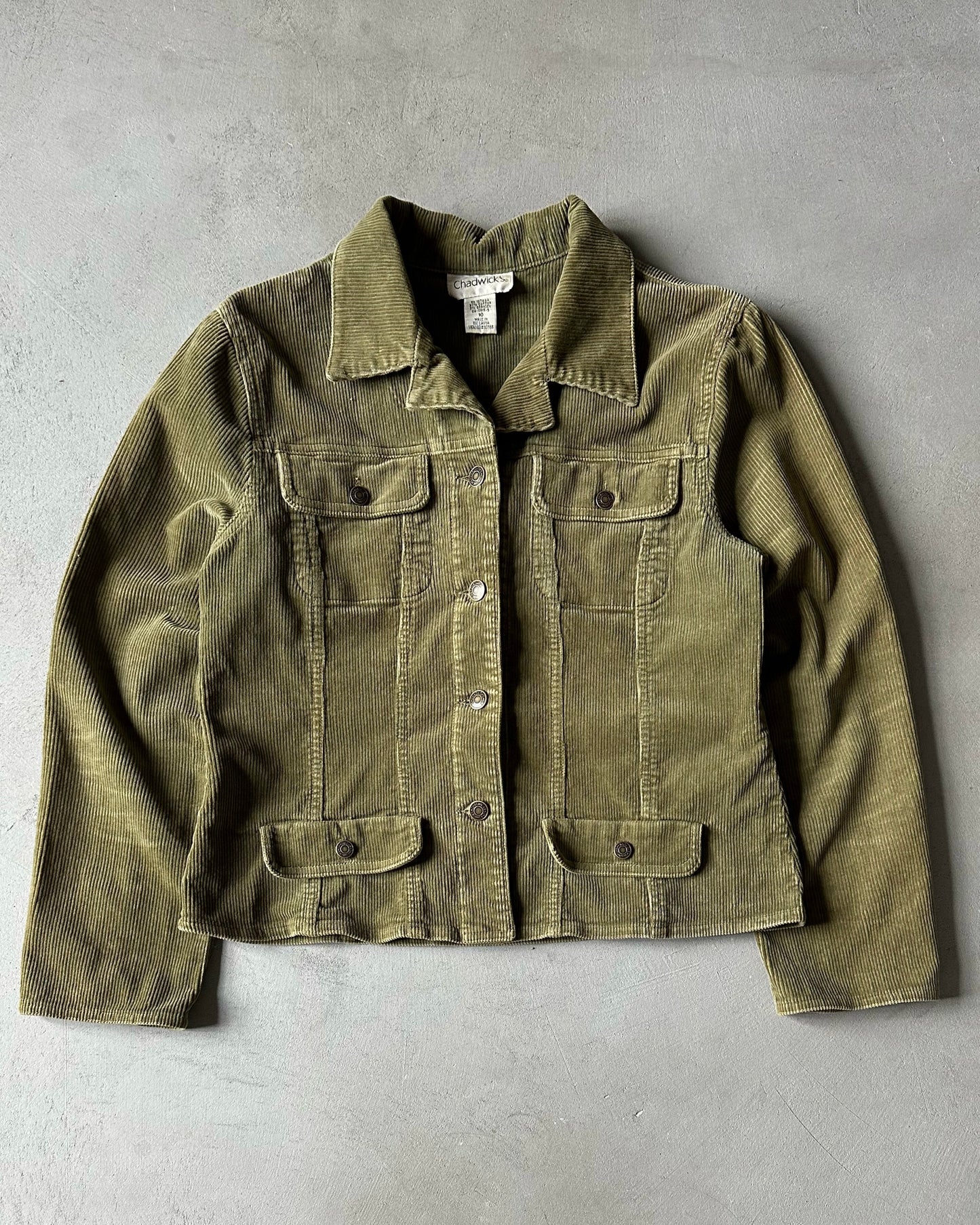 2000s - Khaki Corduroy Women's Jacket - (W)M