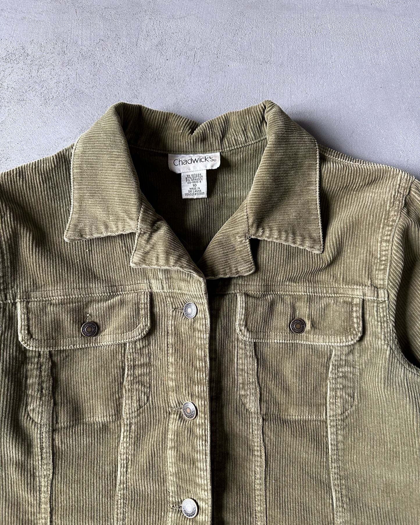 2000s - Khaki Corduroy Women's Jacket - (W)M