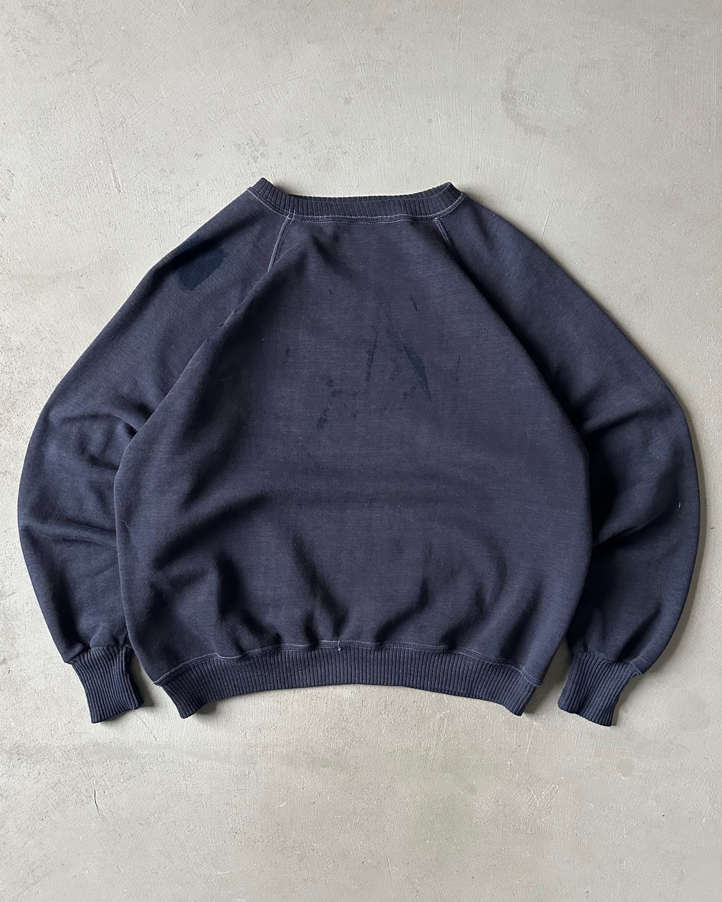 1970s - DIstressed Navy Blank Crewneck - XS