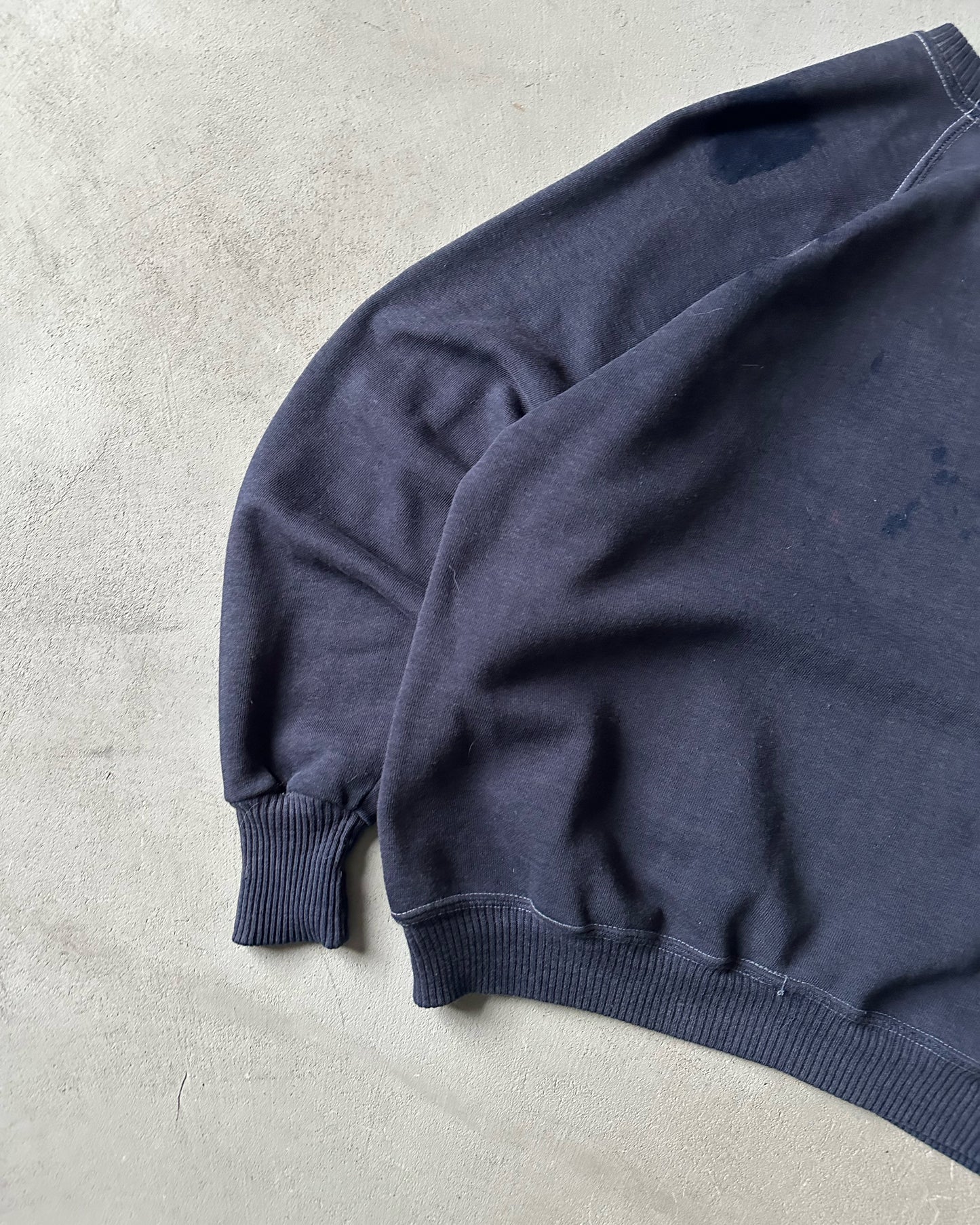 1970s - DIstressed Navy Blank Crewneck - XS