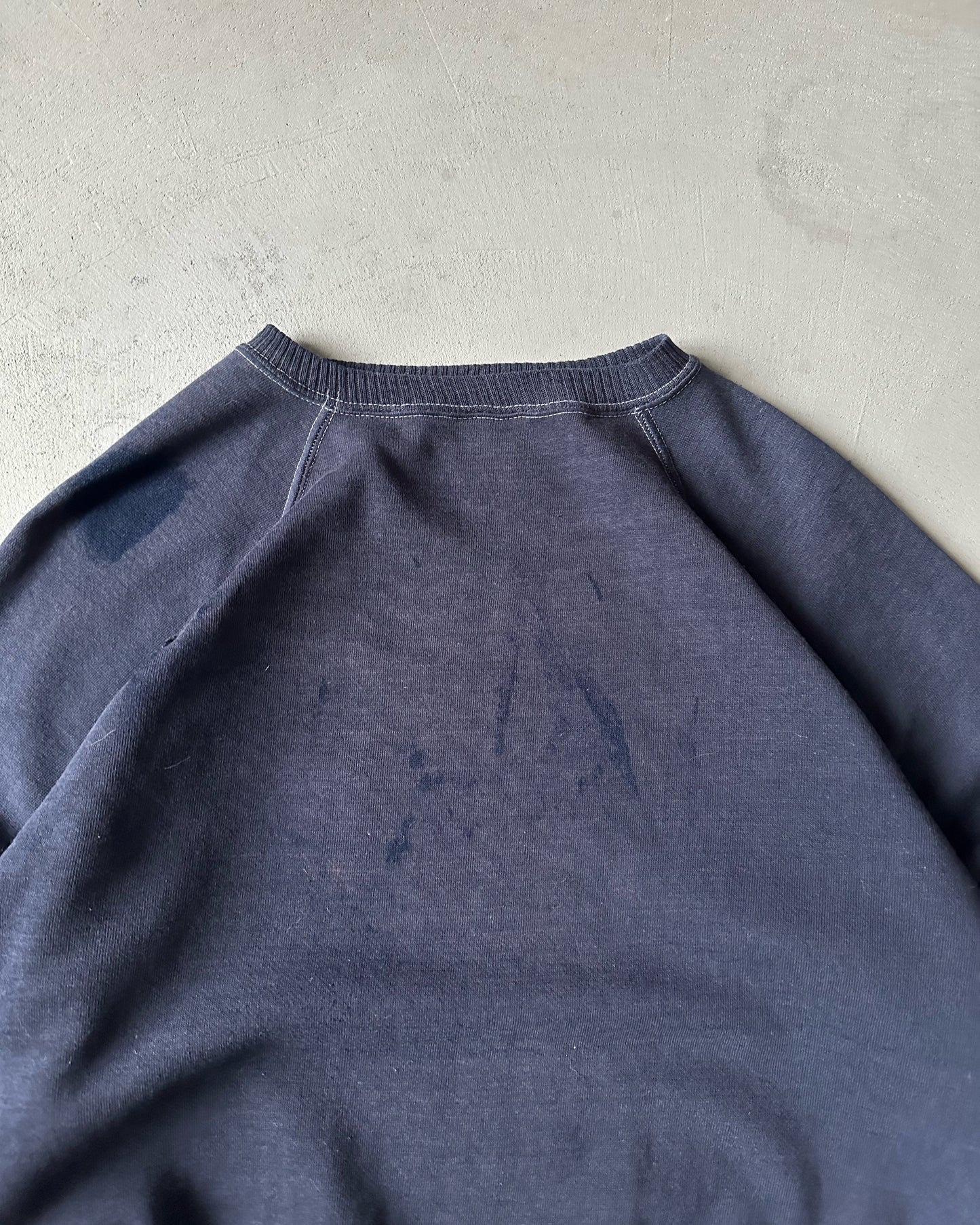 1970s - DIstressed Navy Blank Crewneck - XS