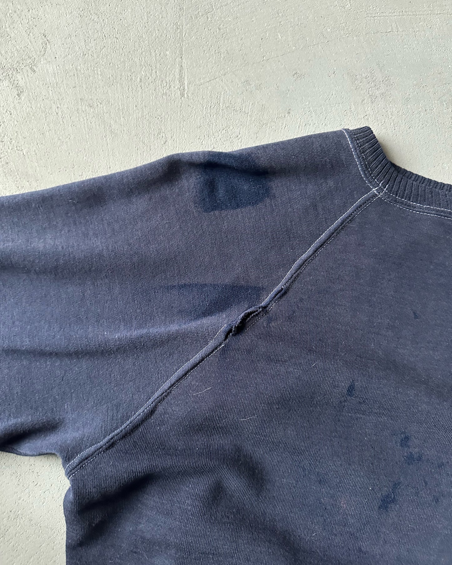 1970s - DIstressed Navy Blank Crewneck - XS