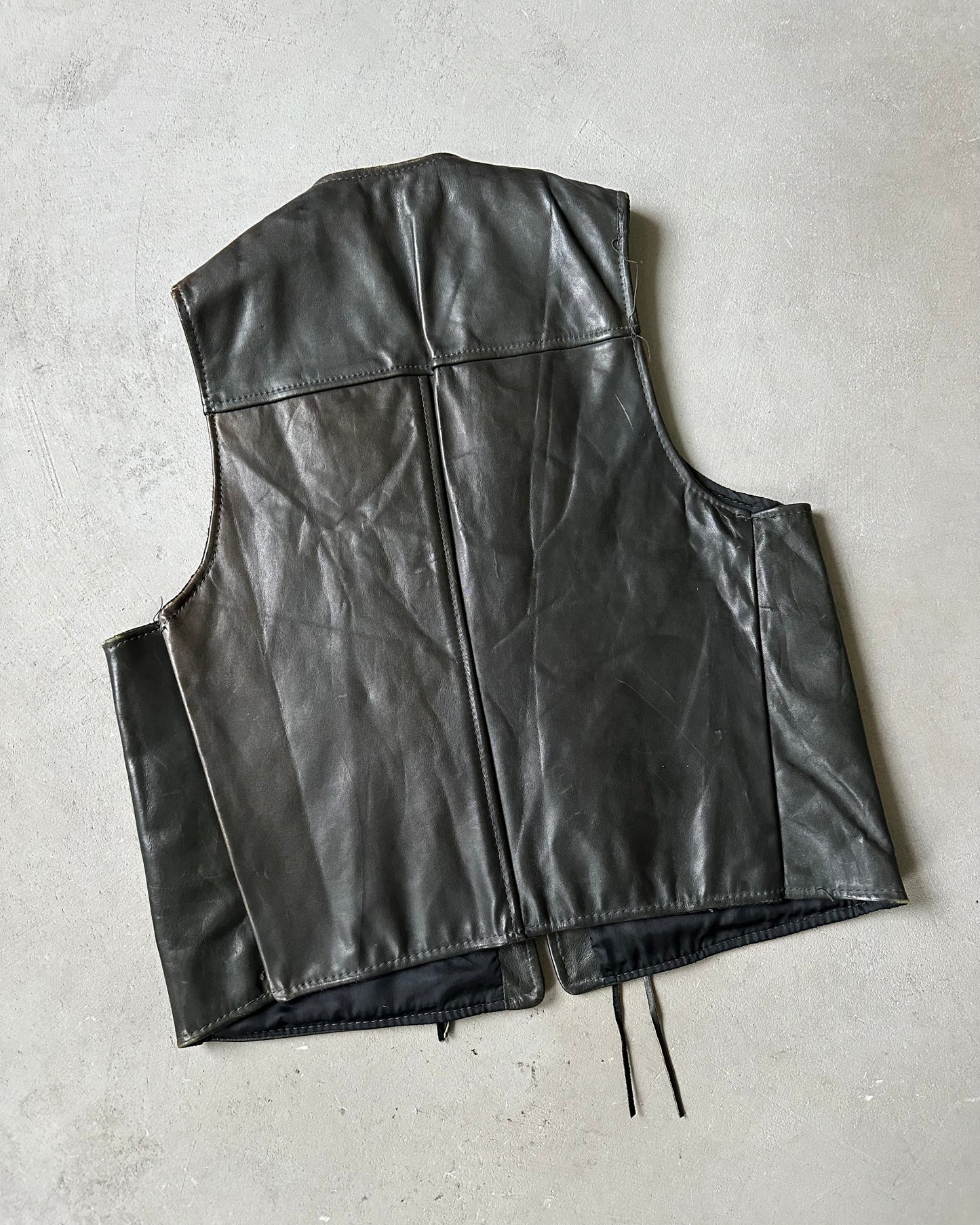 Années 90 - Gilet en cuir Schott western noir - M