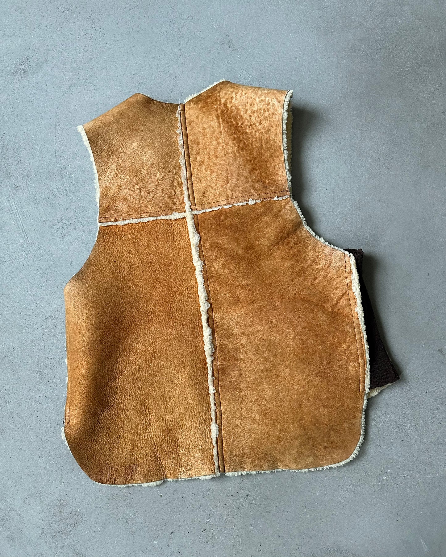 Années 70 - Gilet Sherpa Caramel - S/M