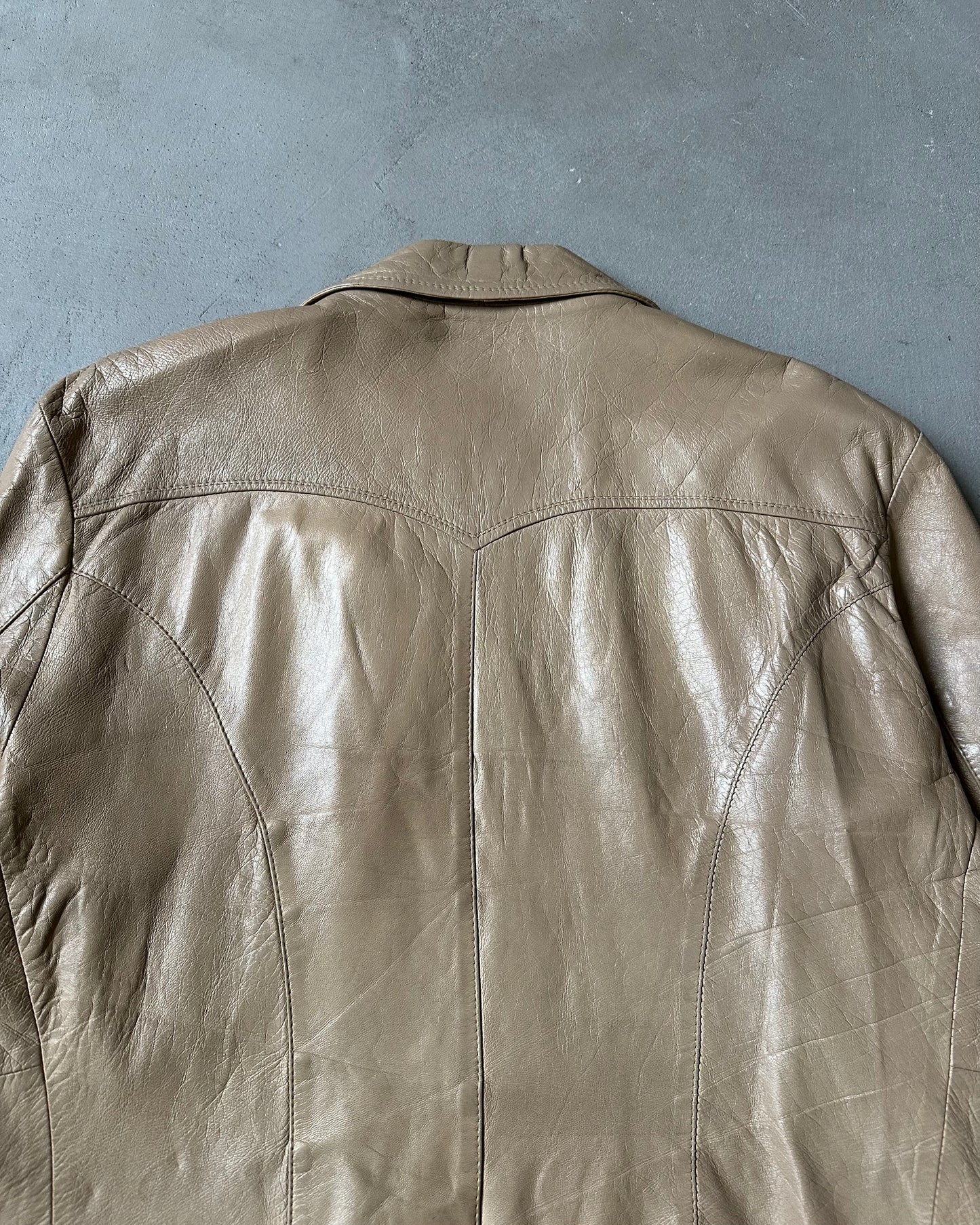 Années 1970 - Blazer en cuir Remy Tan - 46