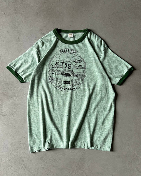 1980s - Green "Selfridge" Ringer T-Shirt - L