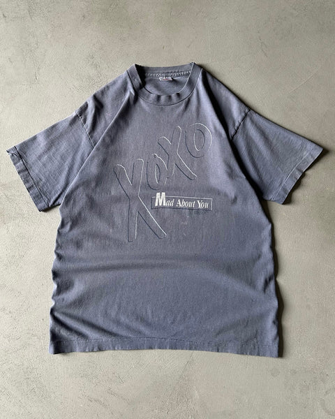 1990s - Faded Blue "XOXO" T-Shirt - M/L