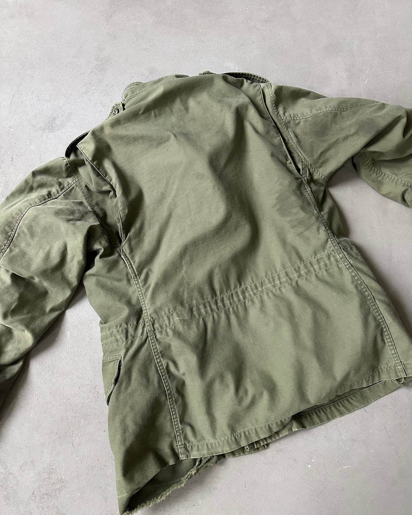 1990s - Distressed Green M65 Jacket - M/L
