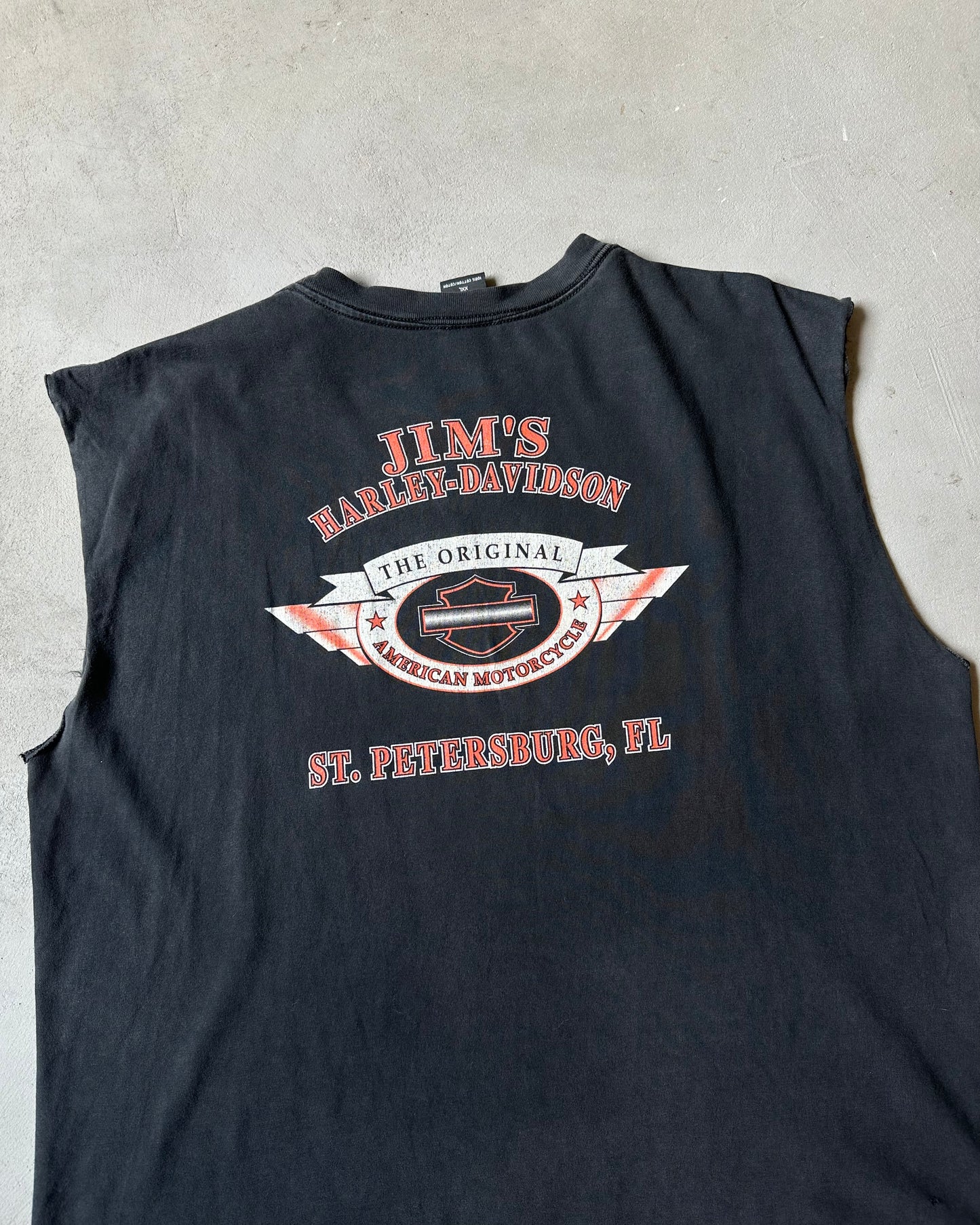 2000s - Distressed Black Harley-Davidson Tank Top - XL/XXL