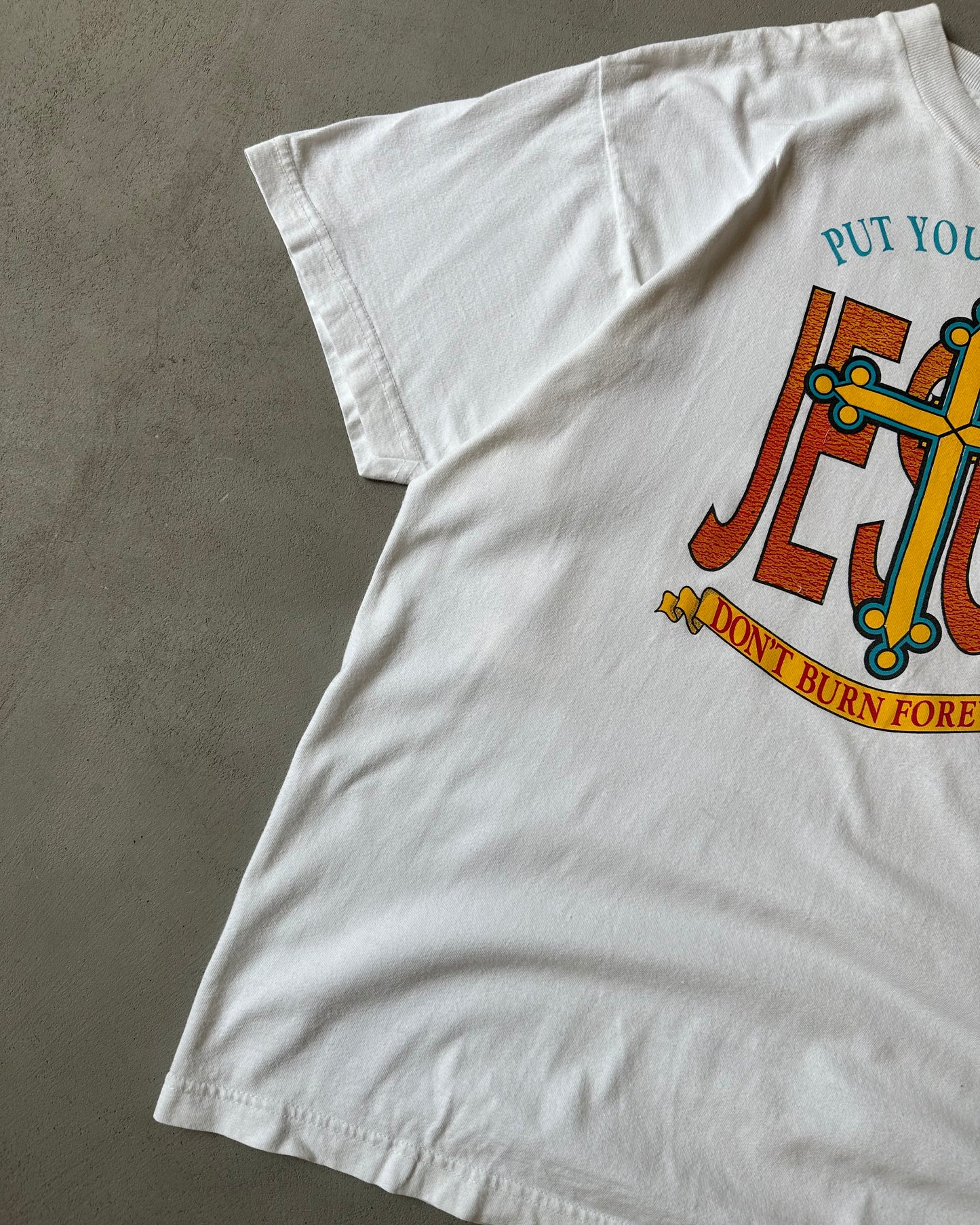 1990s - White "JESUS" T-Shirt - L