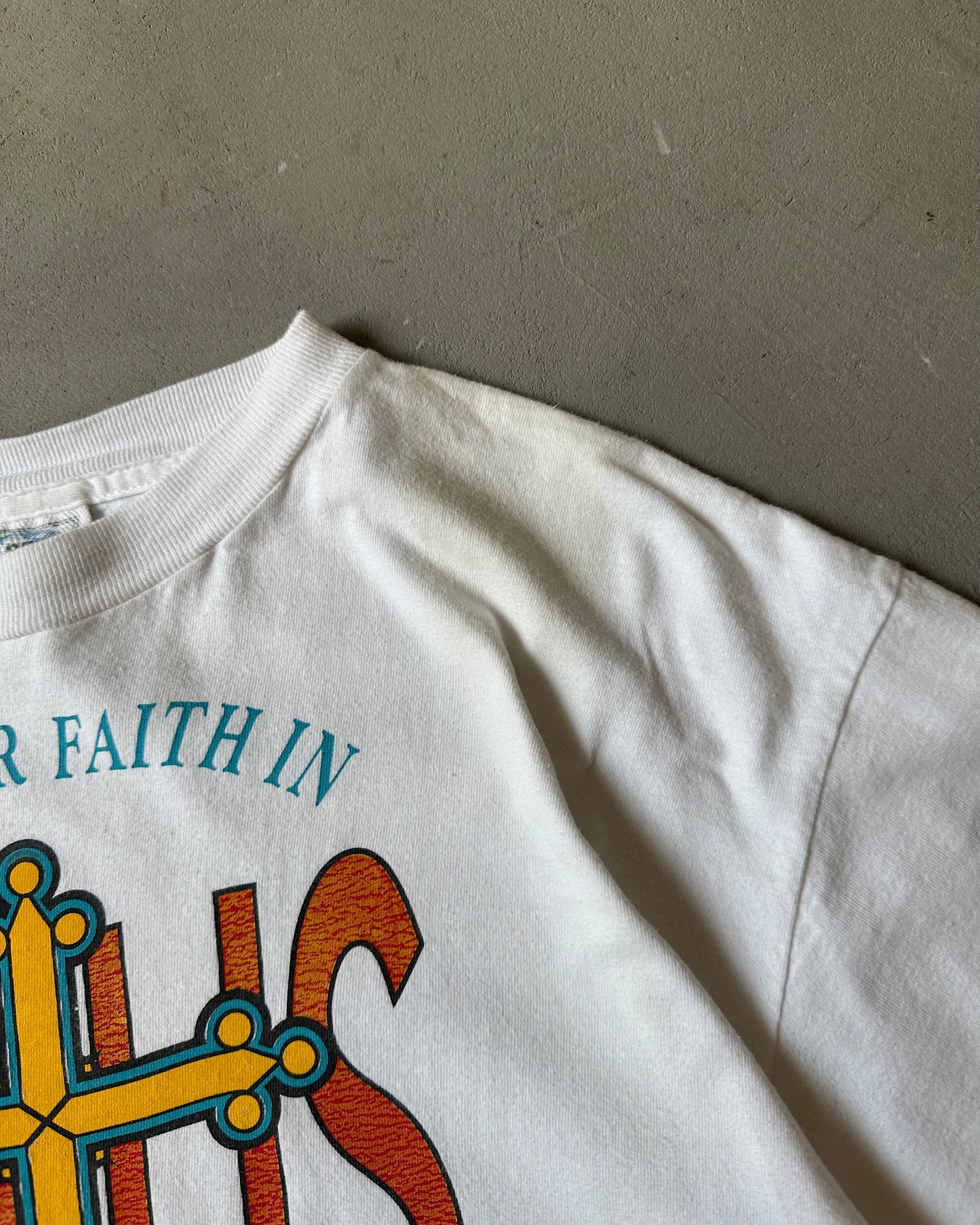 1990s - White "JESUS" T-Shirt - L