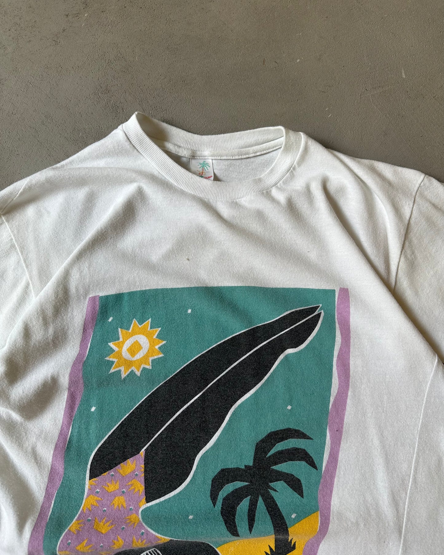 1990s - White Jamaica Art T-Shirt - M