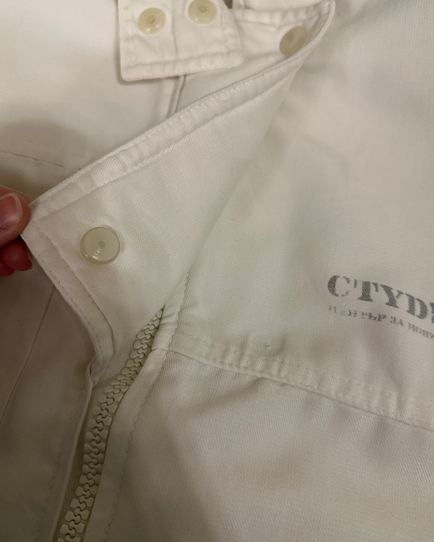 Années 80 - Veste utilitaire blanche vieillie - S/M