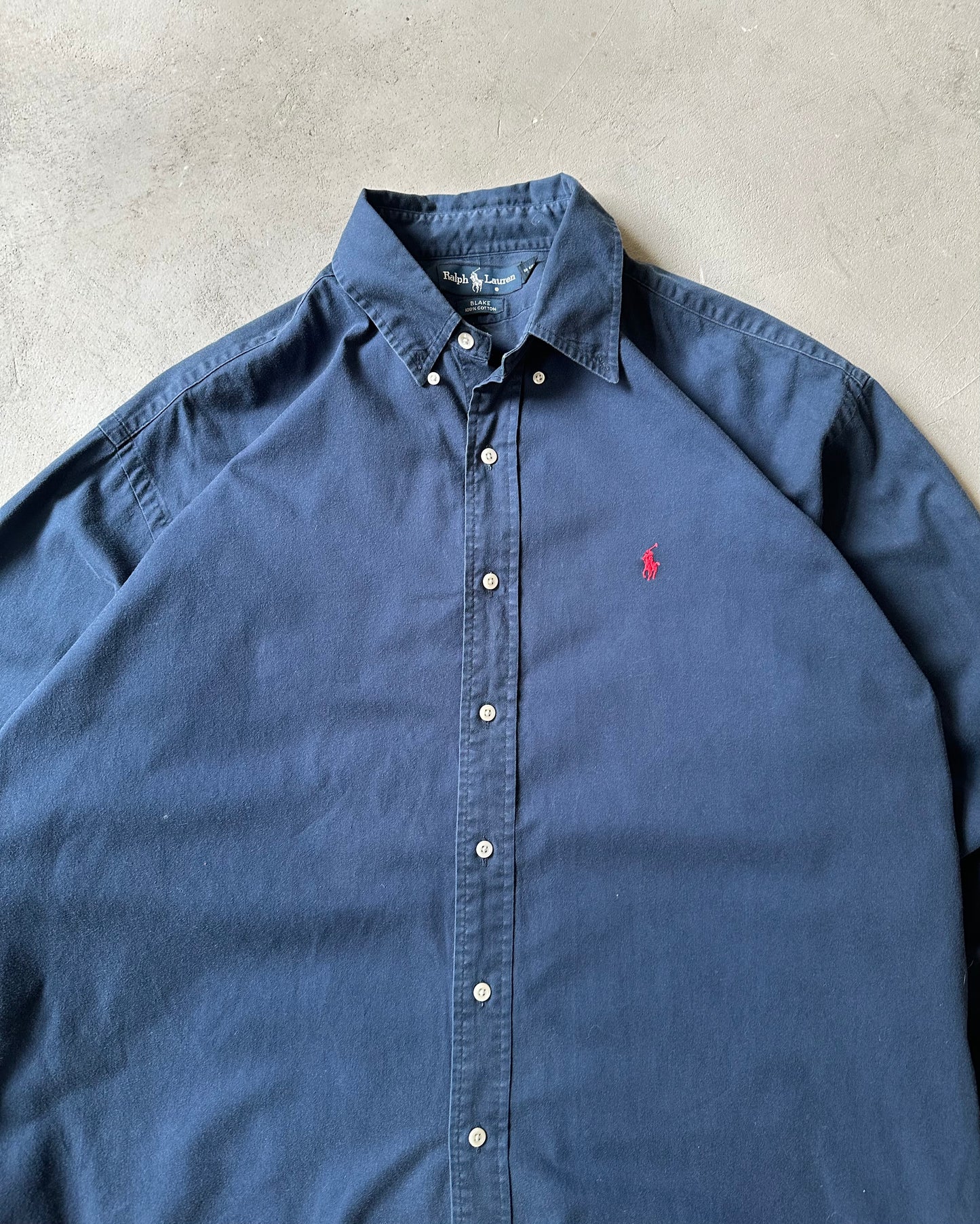 1990s - Navy Ralph Lauren Blake Shirt - XL