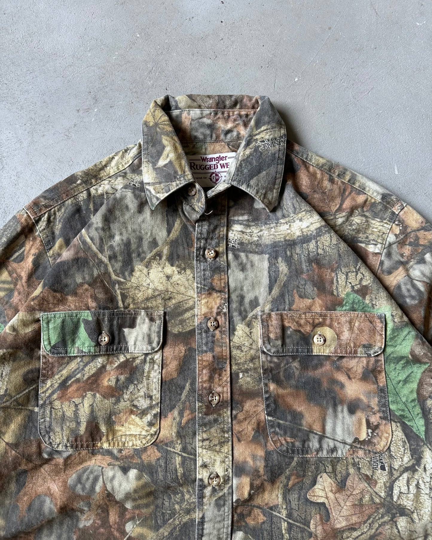 1990s - Camo Wrangler Button Up - M