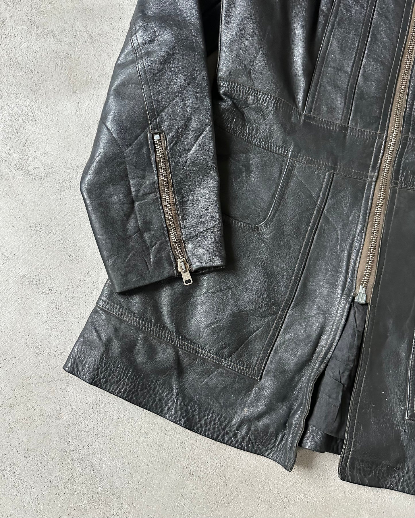 1950s - Black Tabenacle Women's Leather Jacket - (W)XS