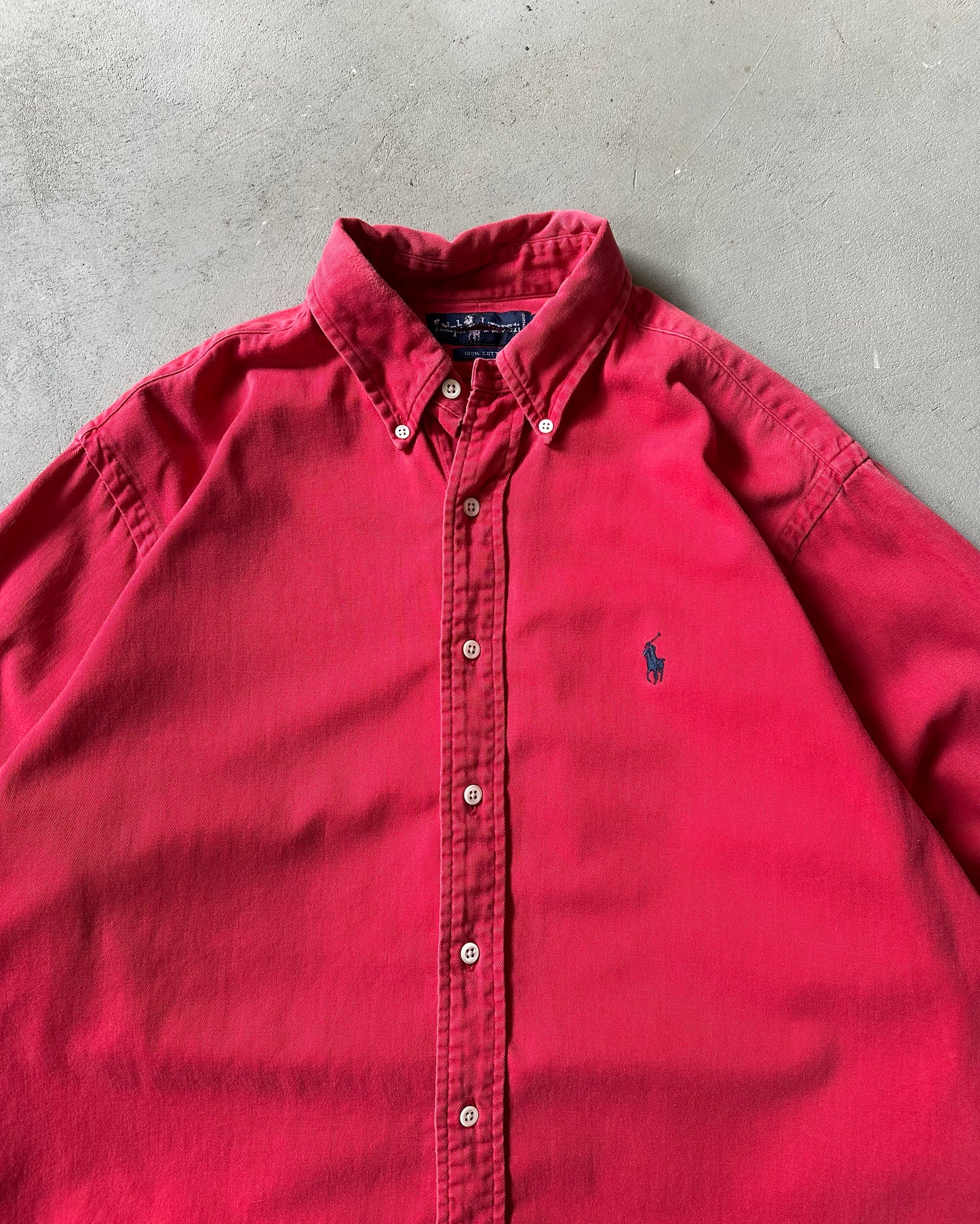 1990s - Red Ralph Lauren Shirt - L