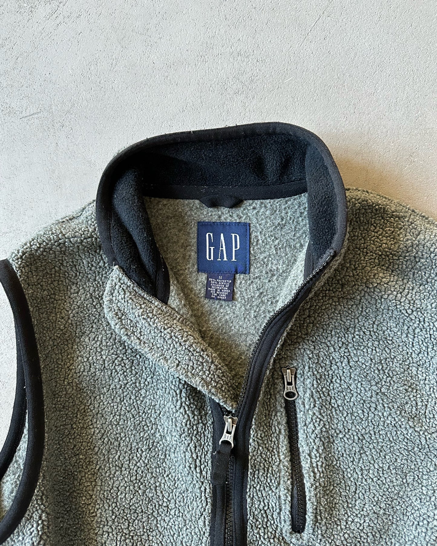 1990s - Grey GAP Fleece Vest - S