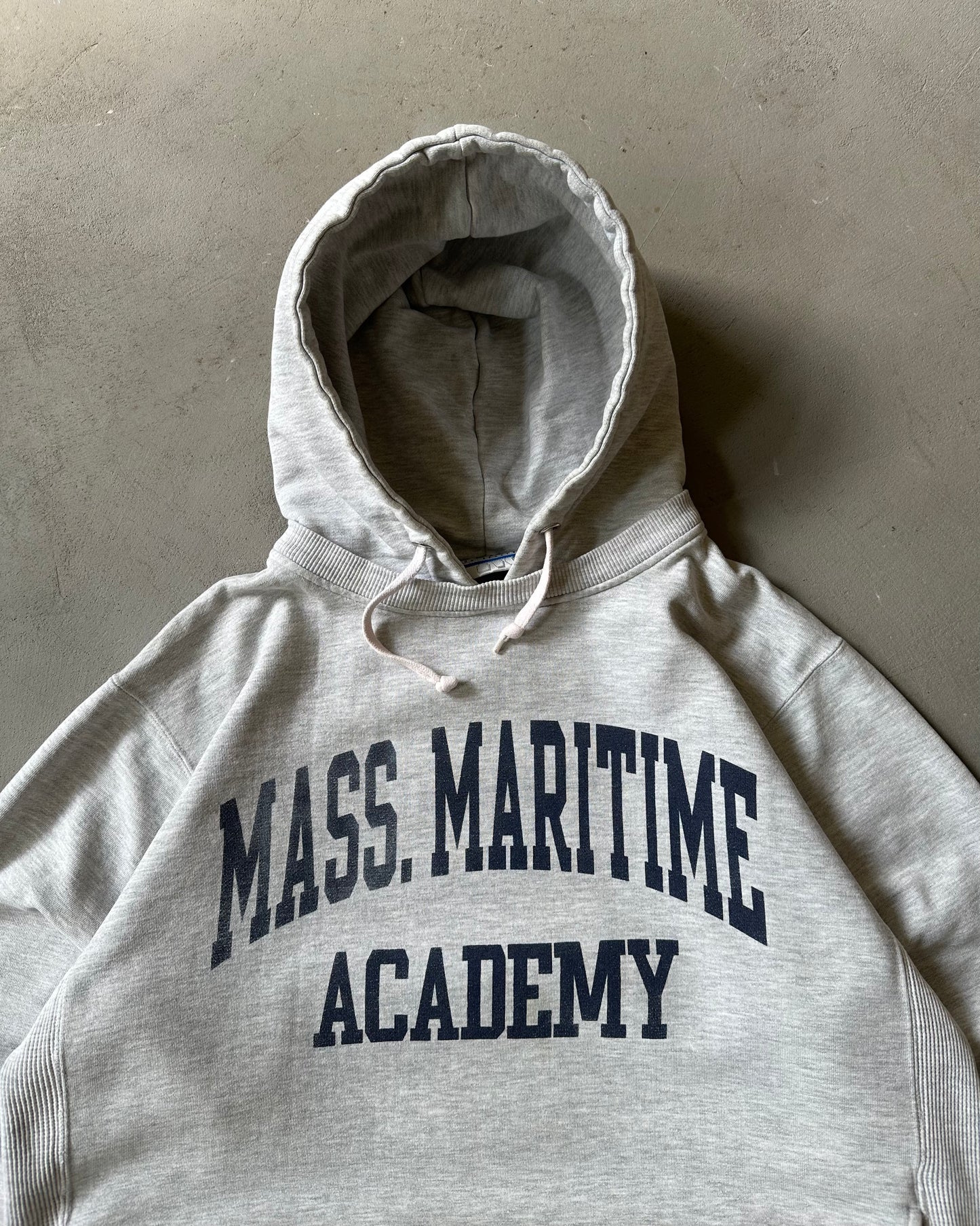 1990s - Heather Grey Mass Maritime Hoodie - M