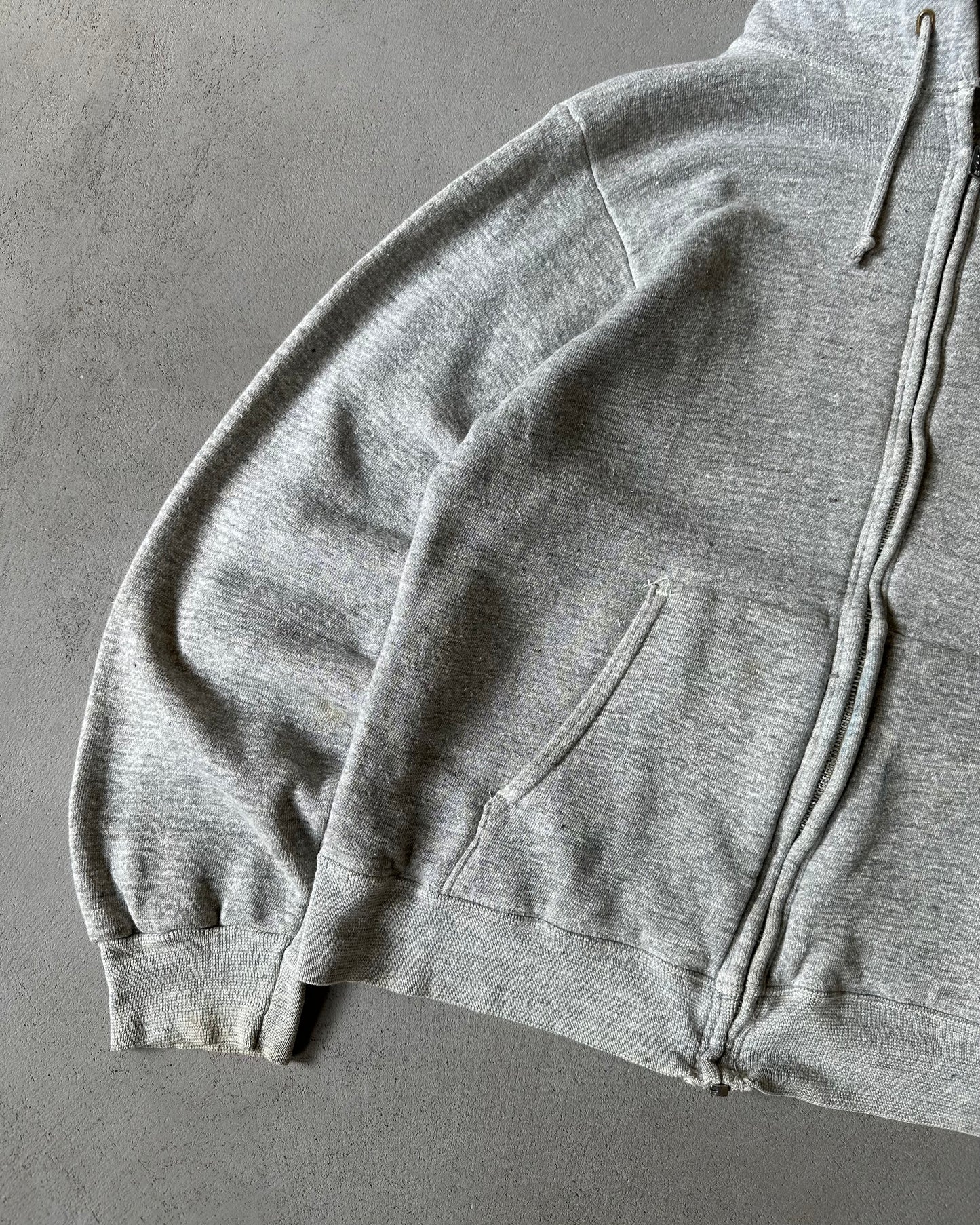 1970s - Grey Mayo Spruce Thermal Zip Up Hoodie - XS