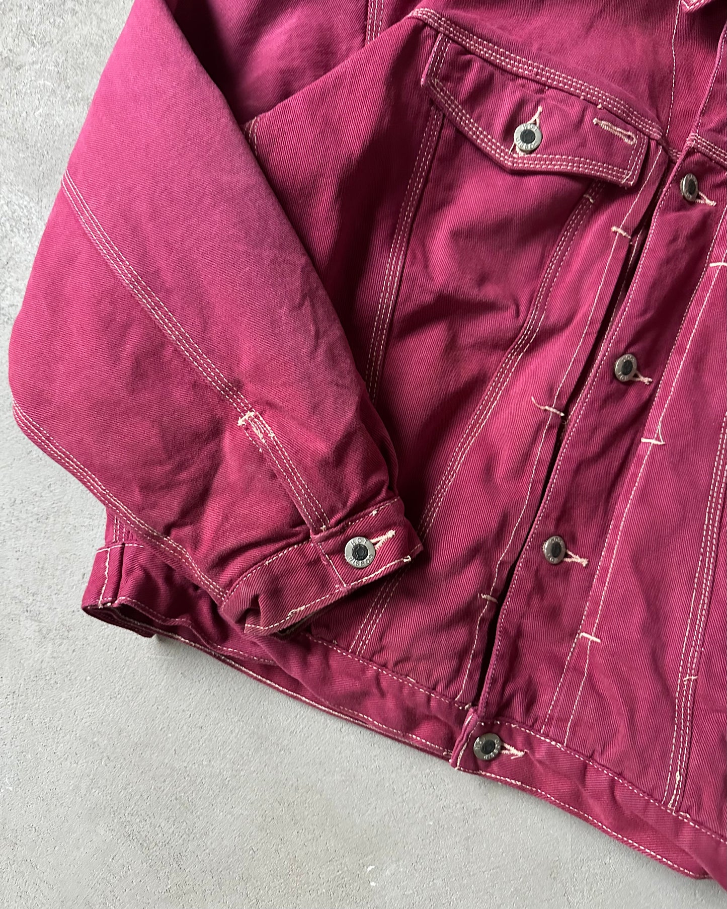 1990s - Cranberry Hot Gossip Trucker Jacket - M