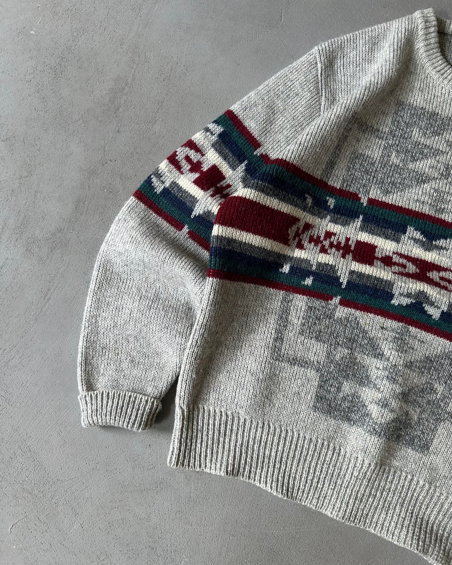 1980s - Grey Pendleton Aztec Sweater - L