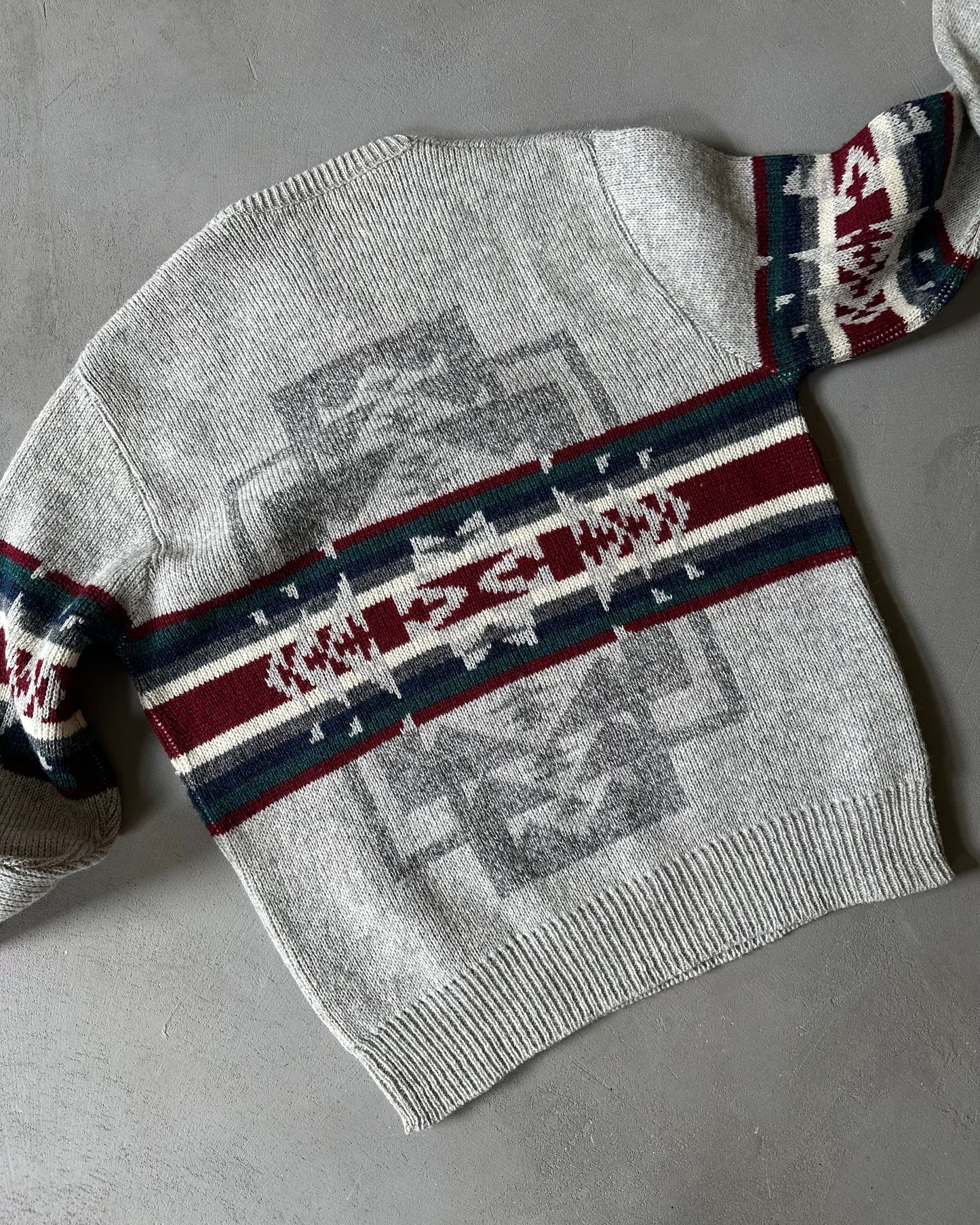 1980s - Grey Pendleton Aztec Sweater - L
