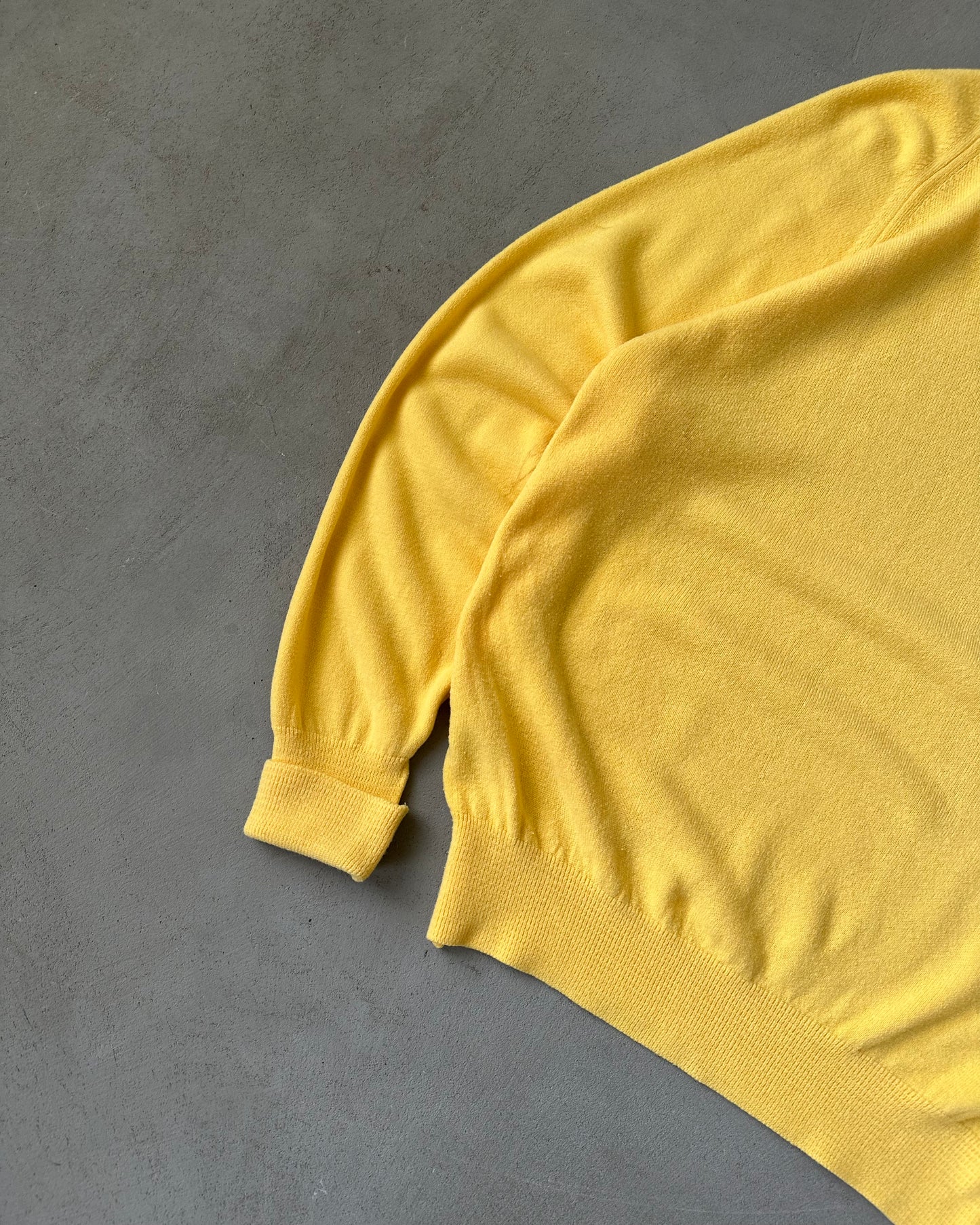 1980s - Yellow Christian Dior V Sweater - M