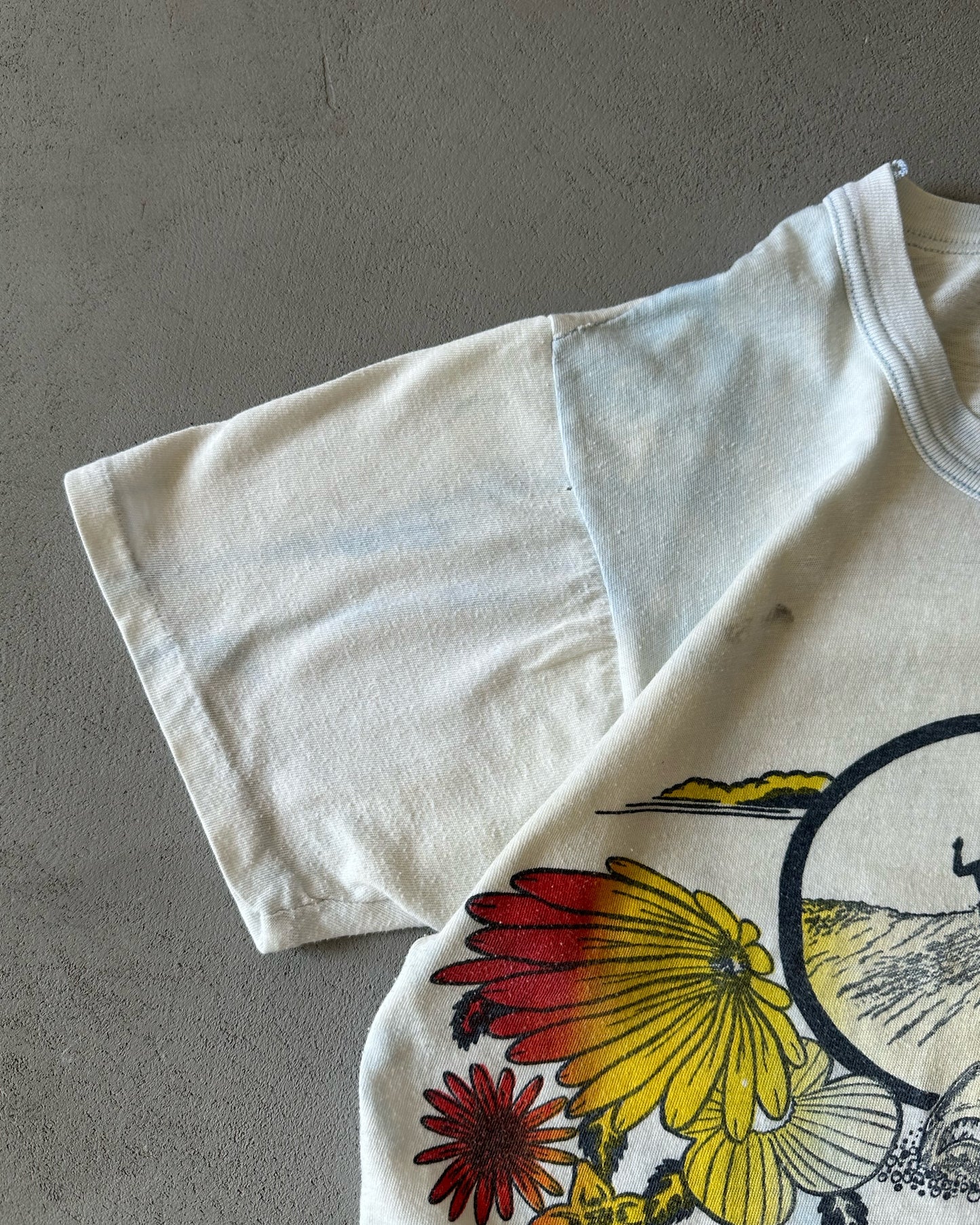1970s - White/Blue "Daytona Beach Surf" T-Shirt - S