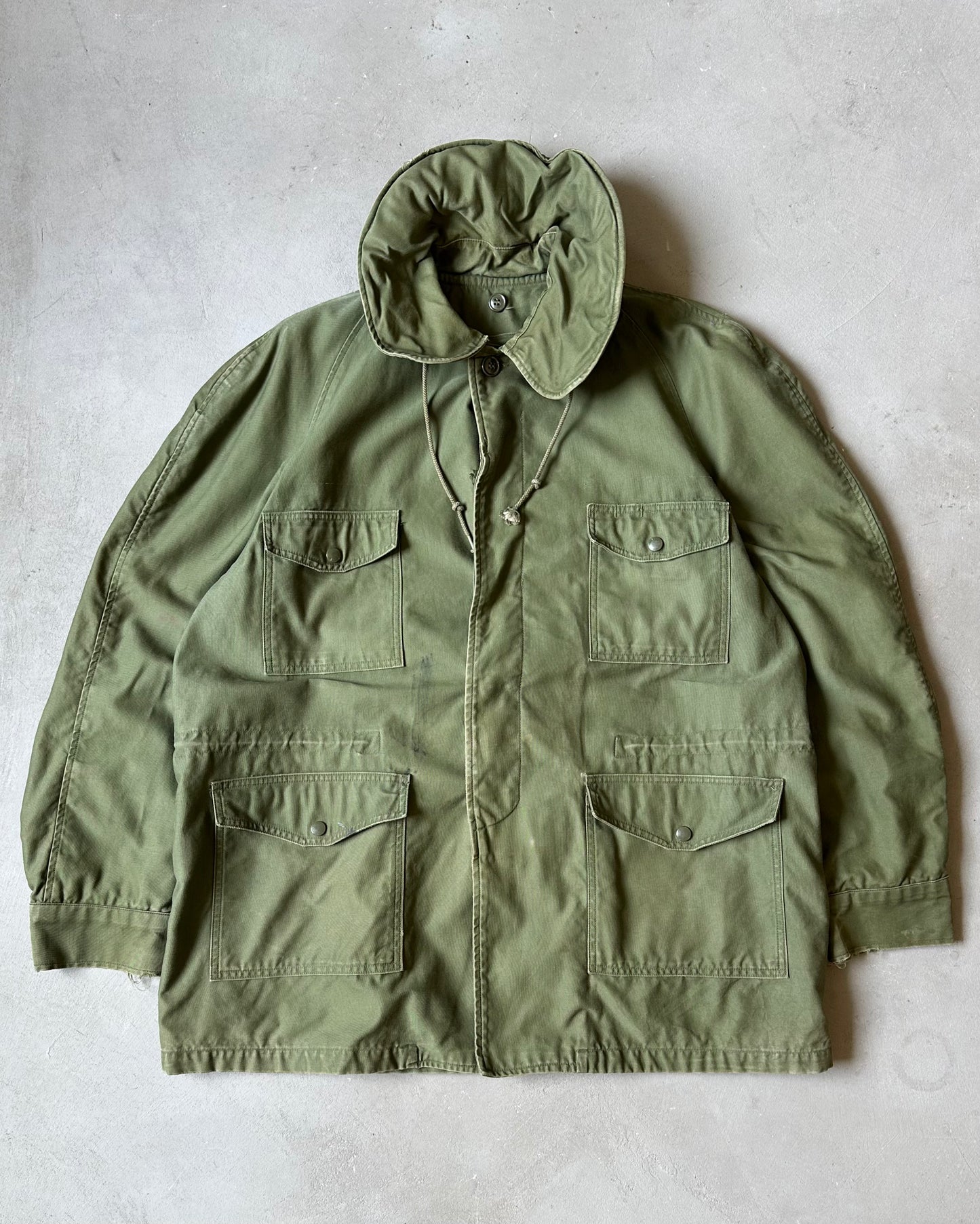 1960s - Green Military Jacket - L