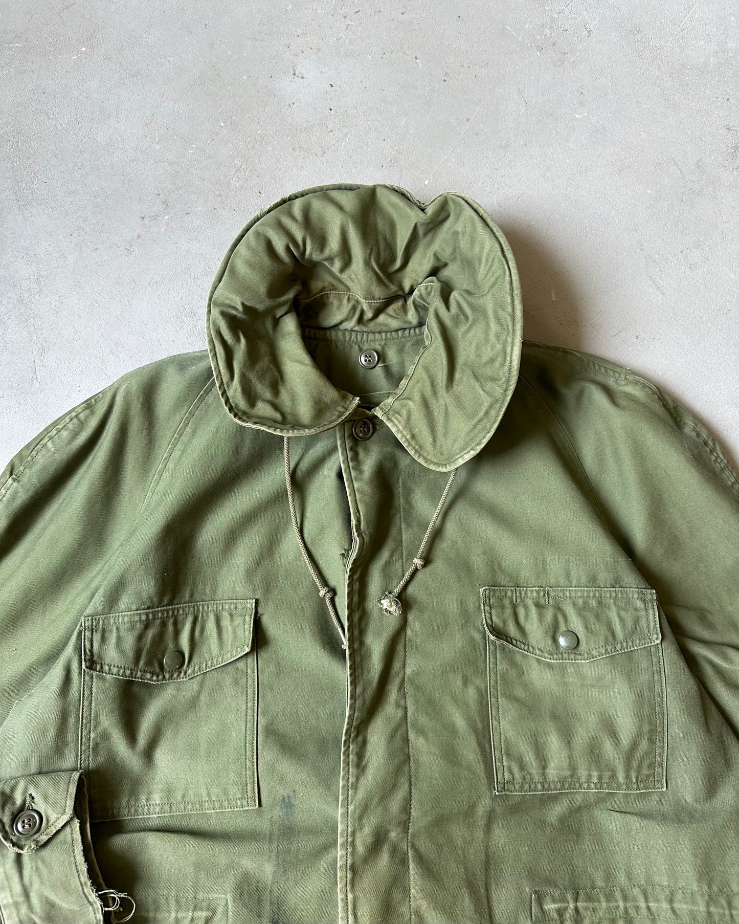 1960s - Green Military Jacket - L
